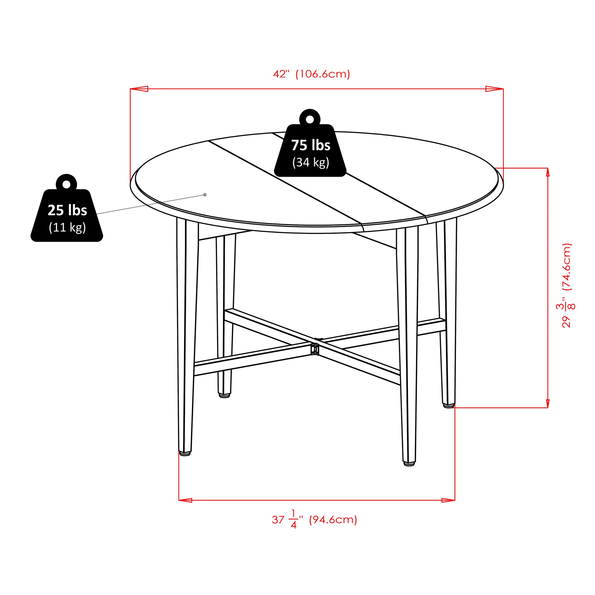 Hannah 3-Pc Drop Leaf Table with Windsor Chairs, Walnut
