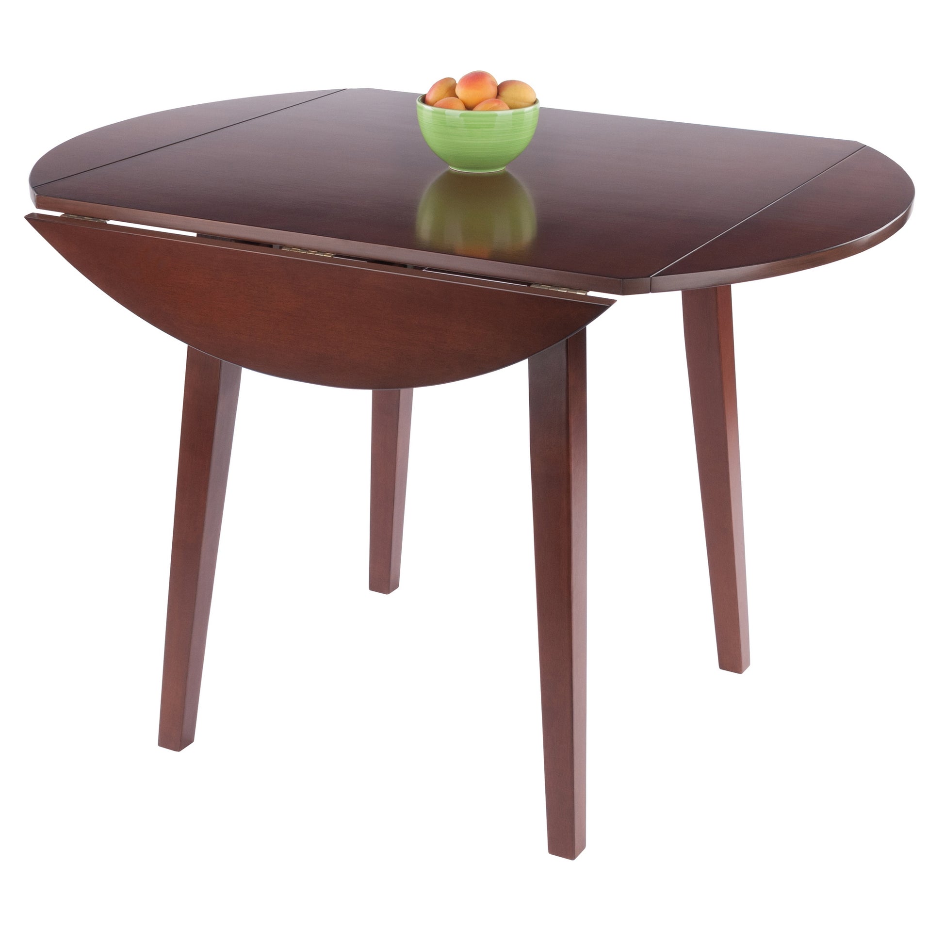 Dawson Round Dining Table, Quad Drop Leaf, Walnut