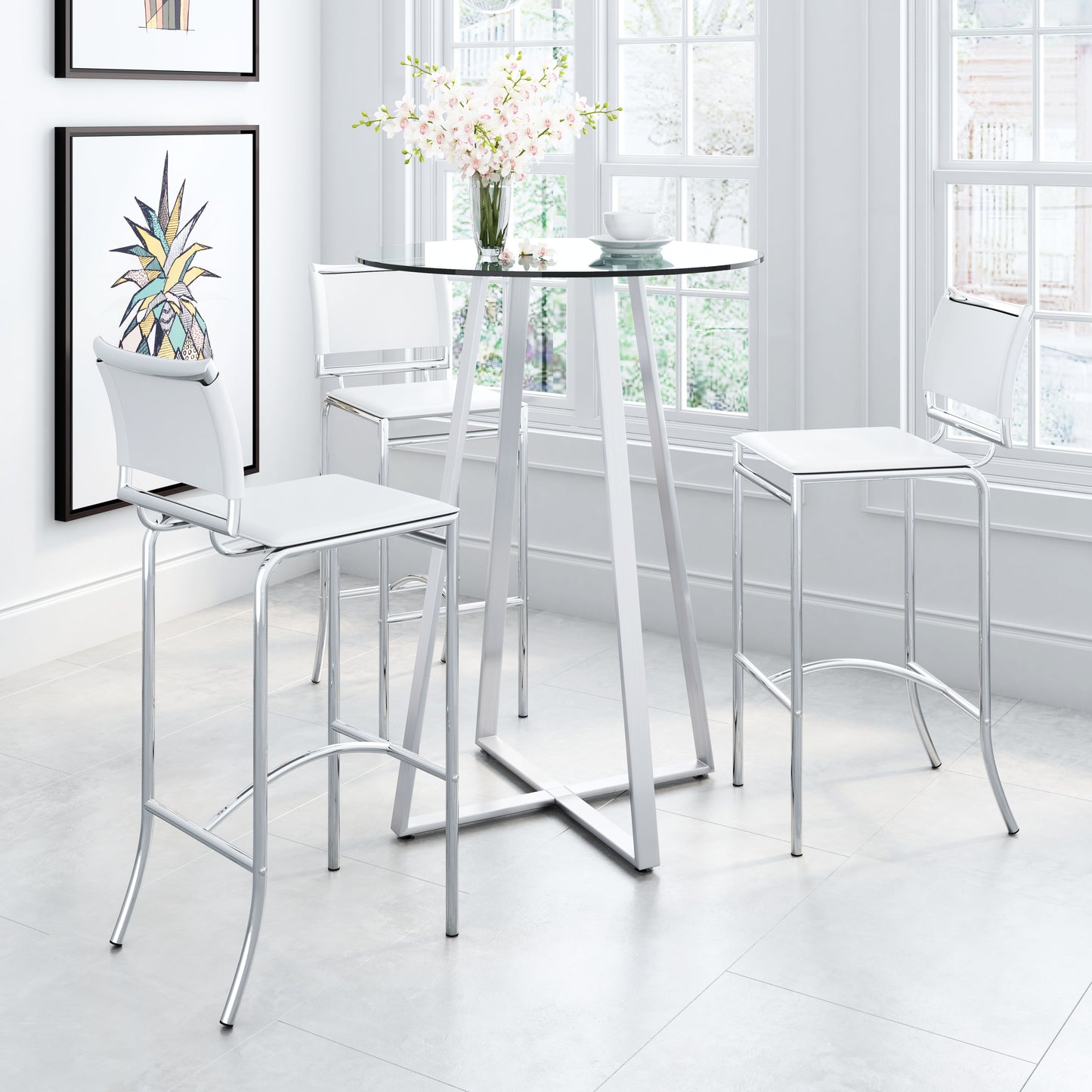 Soar Barstool (Set of 2) White