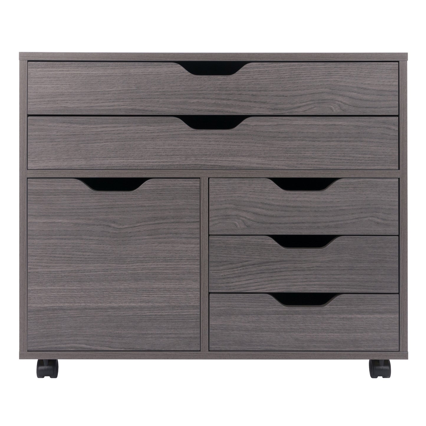 Halifax 3-Section Multi-Storage Mobile Cabinet, Charcoal