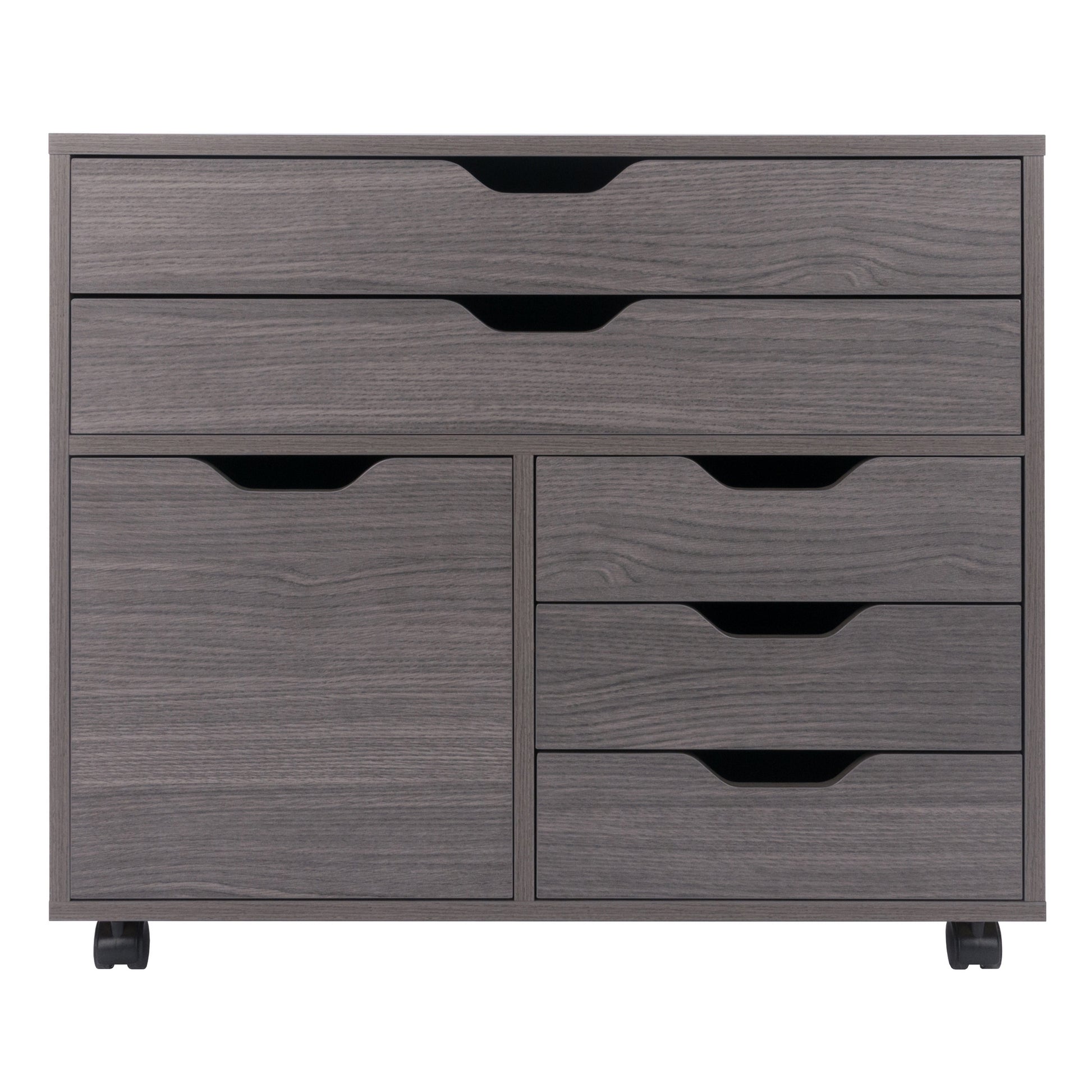 Halifax 3-Section Multi-Storage Mobile Cabinet, Charcoal