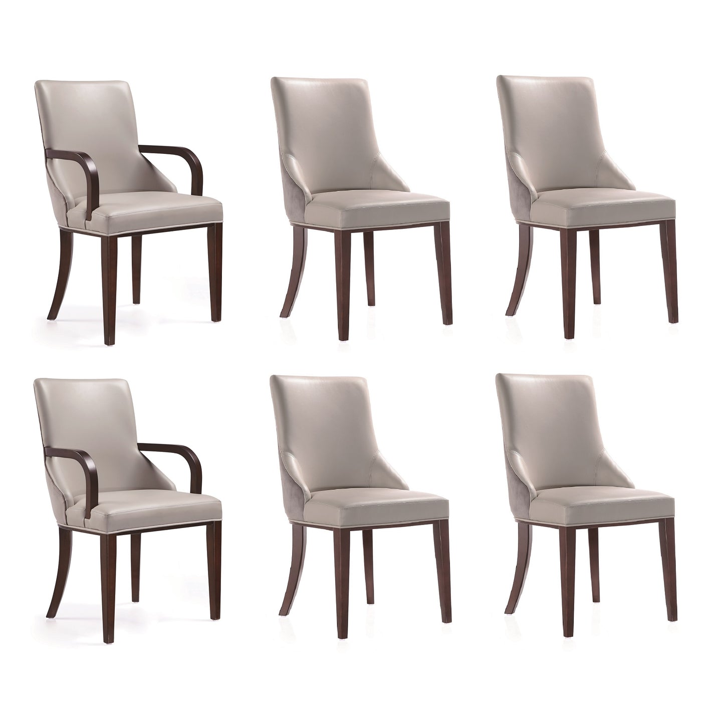 Shubert Modern 6-Piece Dining Chair Set in Light Gray 6-DC055AR-LG