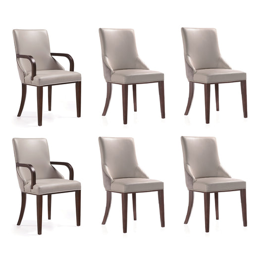 Shubert Modern 6-Piece Dining Chair Set in Light Gray 6-DC055AR-LG