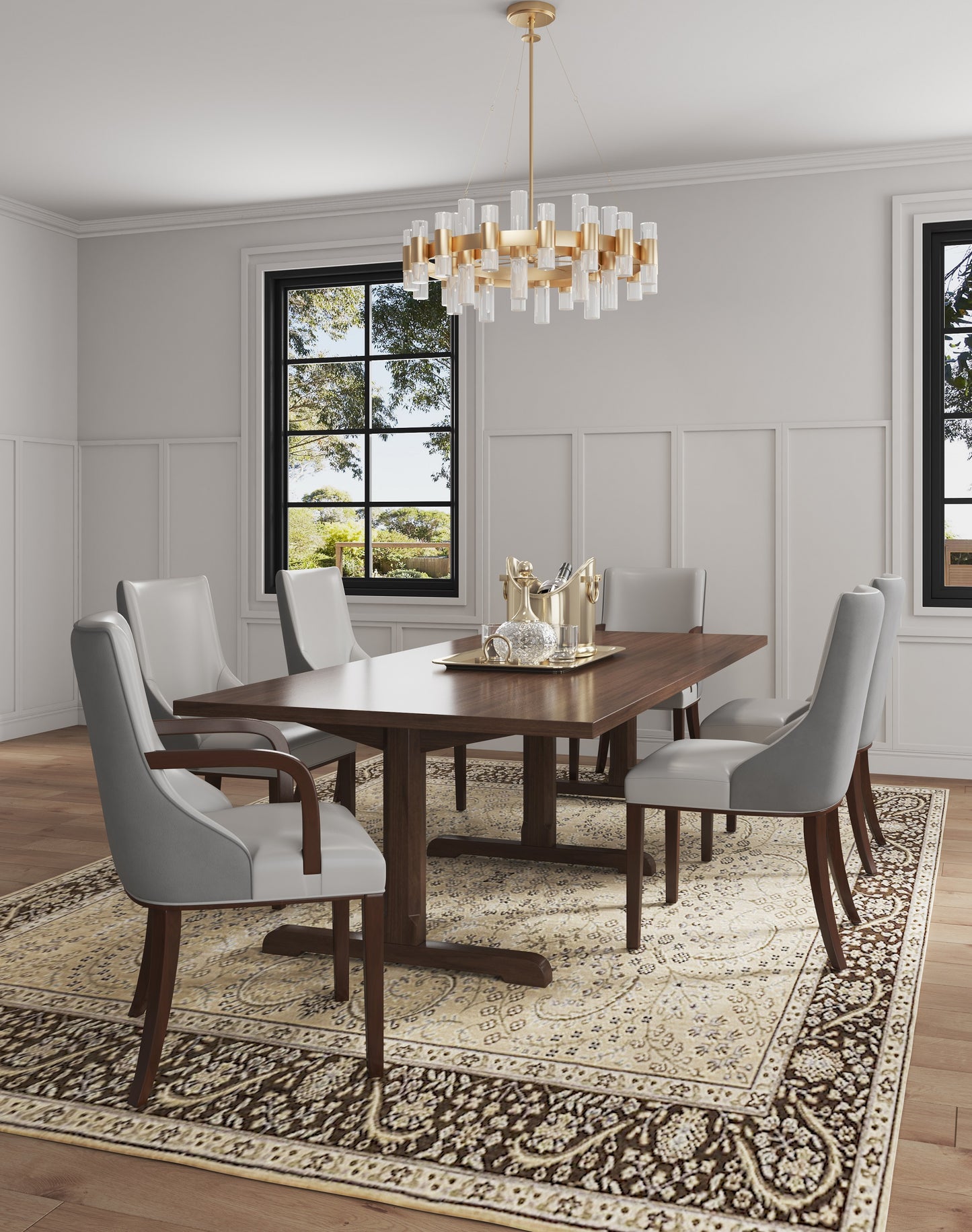 Shubert Modern 6-Piece Dining Chair Set in Light Gray 6-DC055AR-LG