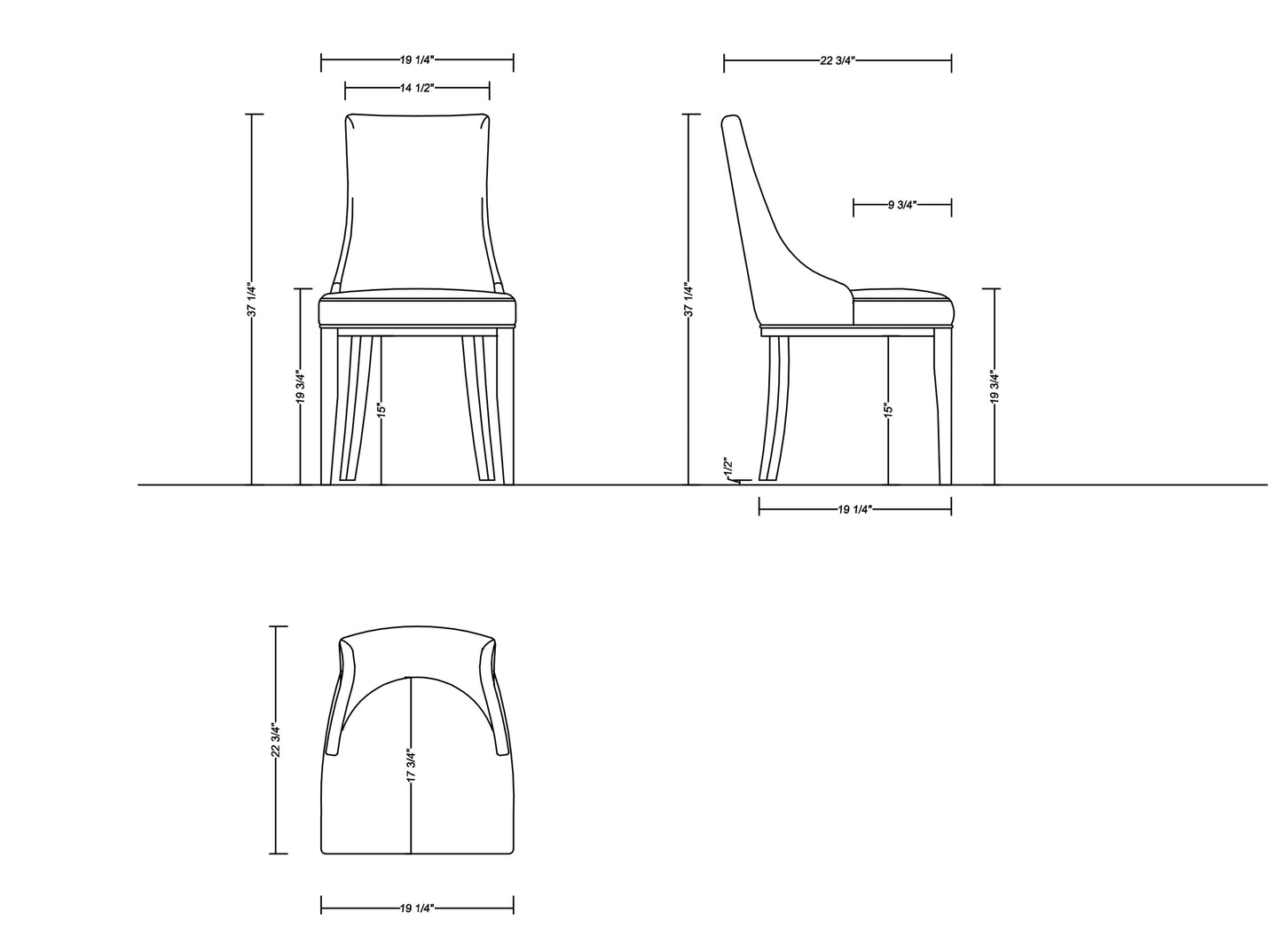 Shubert Modern 6-Piece Dining Chair Set in Light Gray 6-DC055AR-LG