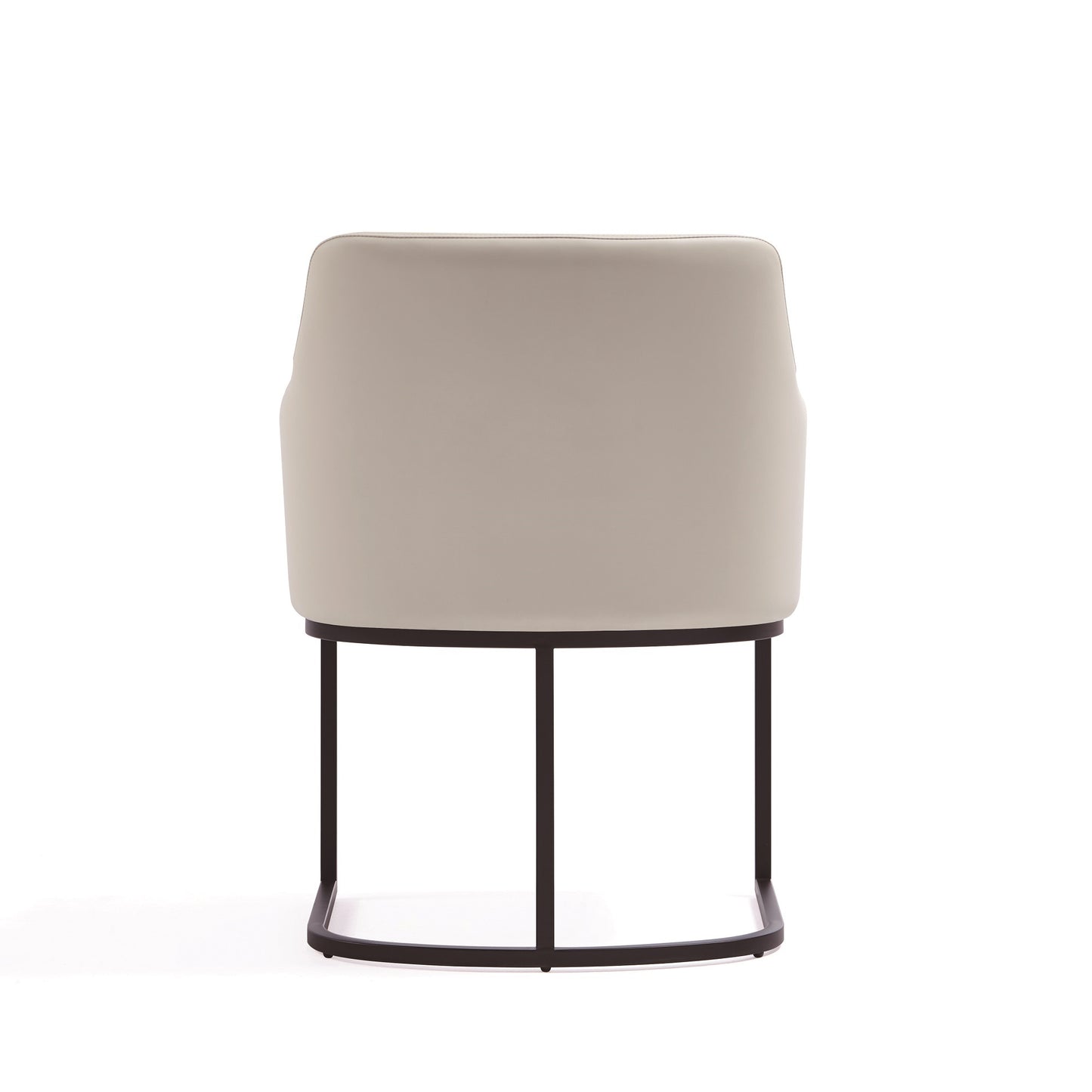 Manhattan Comfort Modern Serena 6 Piece Dining Set Upholstered in Leatherette with Steel Legs in Cream 6-DC056-CR