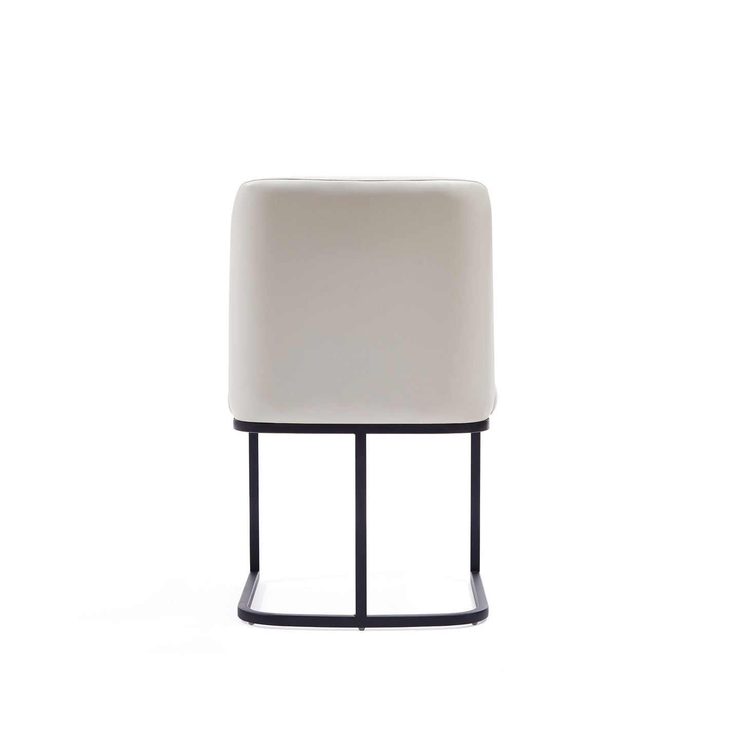 Manhattan Comfort Modern Serena 6 Piece Dining Set Upholstered in Leatherette with Steel Legs in Cream 6-DC056-CR