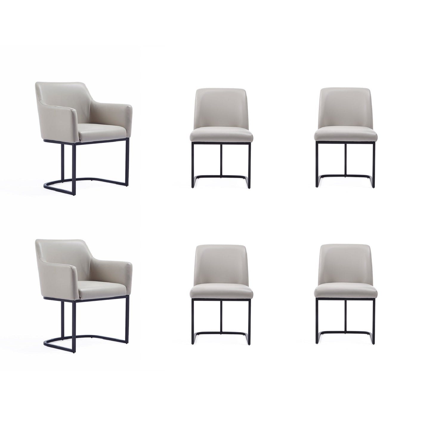 Serena Modern 6-Piece Dining Set in Light Gray 6-DC056-LG