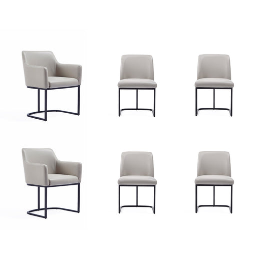 Serena Modern 6-Piece Dining Set in Light Gray 6-DC056-LG
