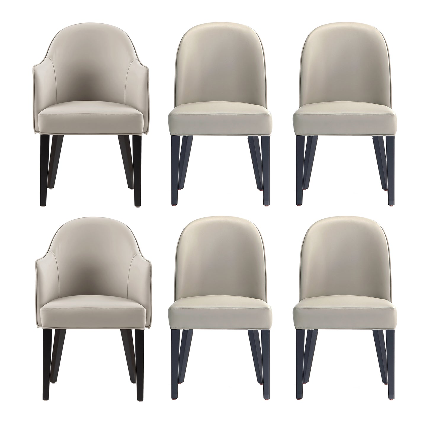 Hillman Modern 6-Piece Dining Chair Set in Light Gray 6-DC087AR2-LG