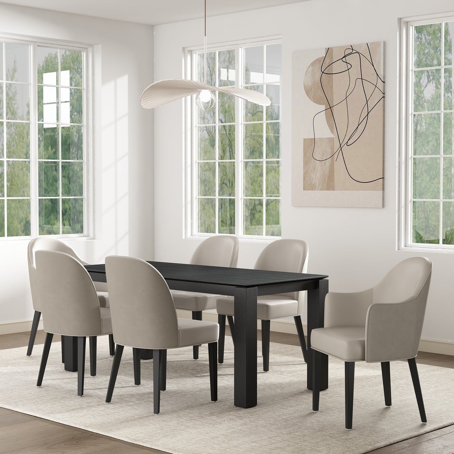 Hillman Modern 6-Piece Dining Chair Set in Light Gray 6-DC087AR2-LG