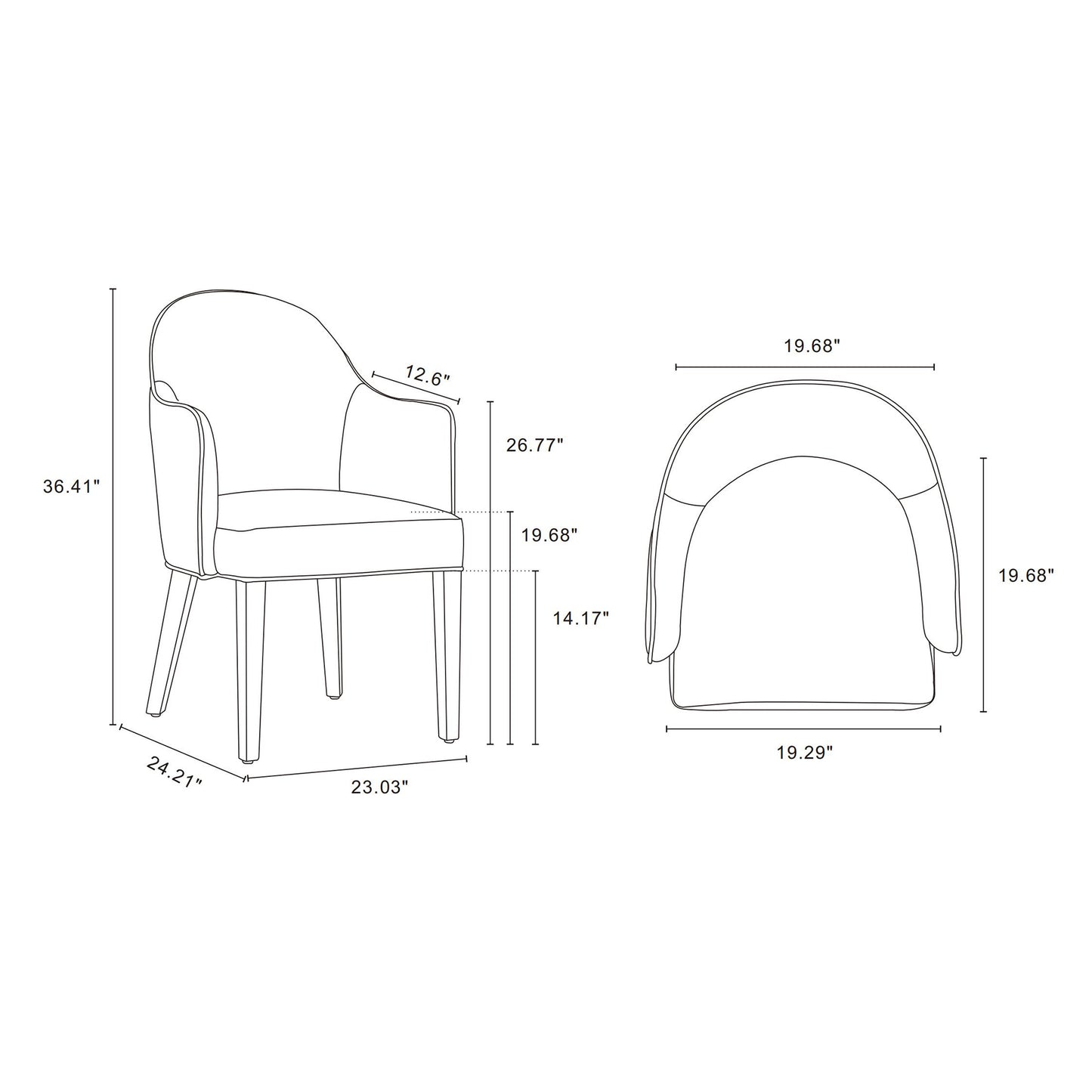 Hillman Modern 6-Piece Dining Chair Set in Light Gray 6-DC087AR2-LG
