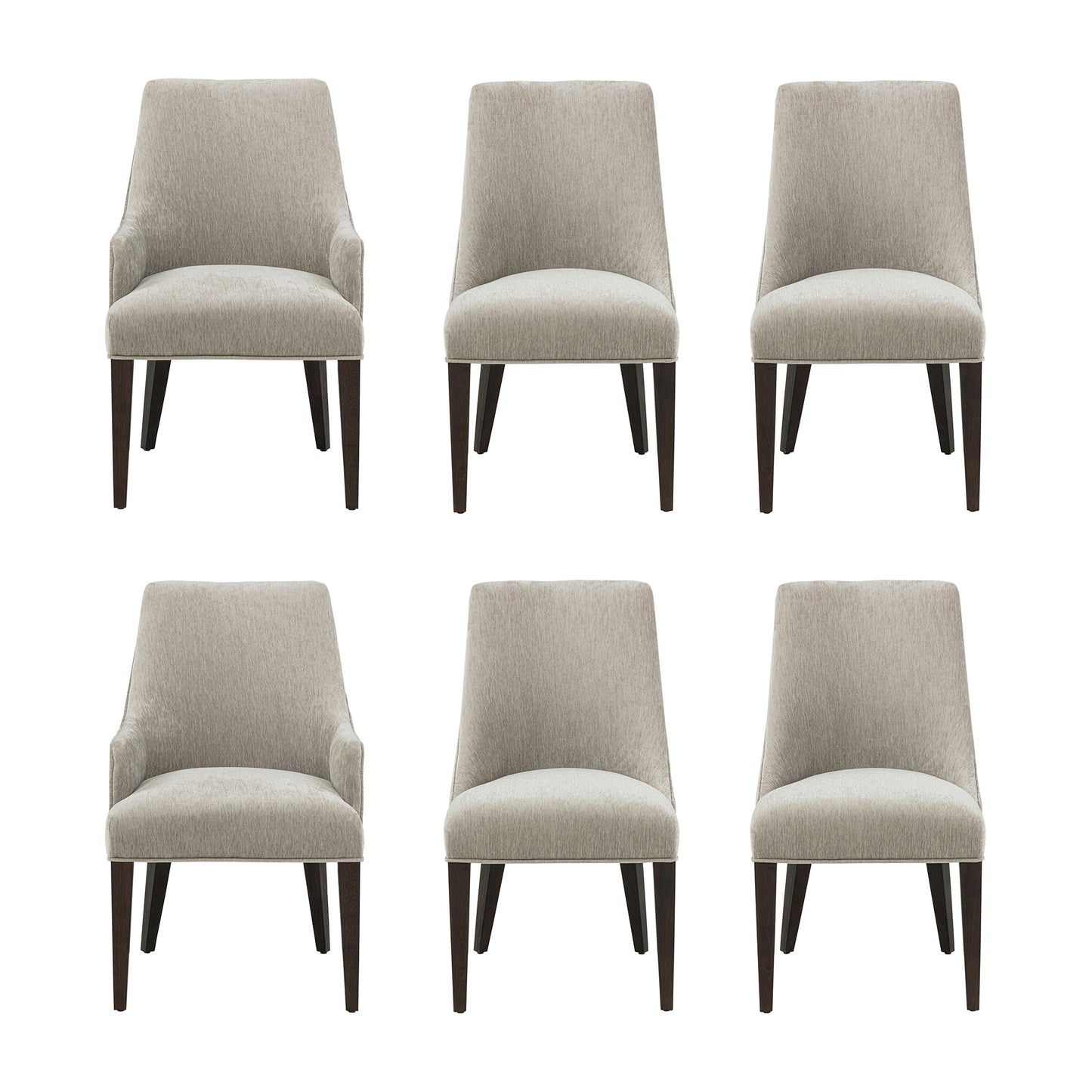Beever Modern 6-Piece Dining Chair Set in Taupe 6-DC103-TP