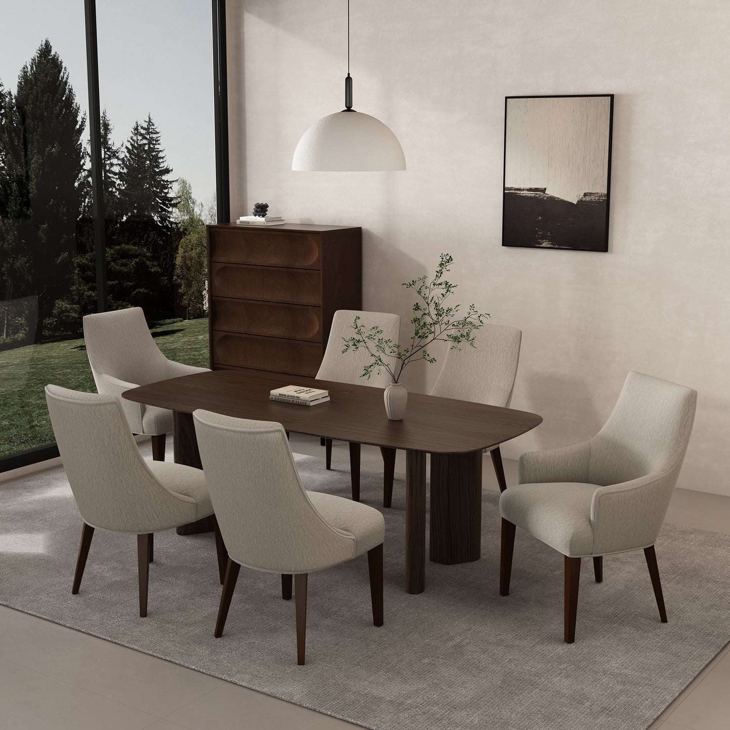 Beever Modern 6-Piece Dining Chair Set in Taupe 6-DC103-TP