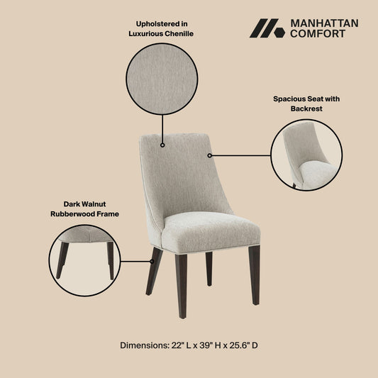 Beever Modern 6-Piece Dining Chair Set in Taupe 6-DC103-TP