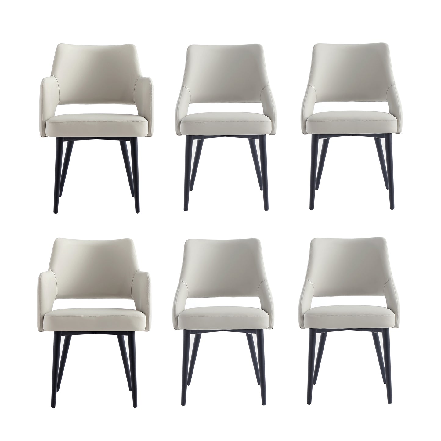 Tremont Modern 6-Piece Dining Chair Set in Stone Gray 6-DC104-ST