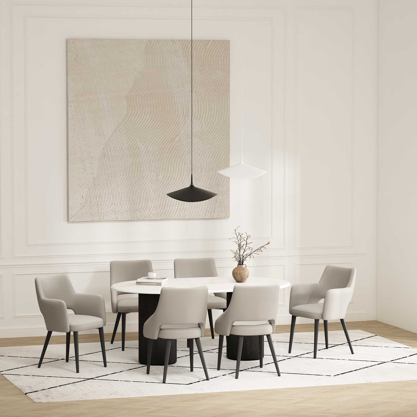 Tremont Modern 6-Piece Dining Chair Set in Stone Gray 6-DC104-ST