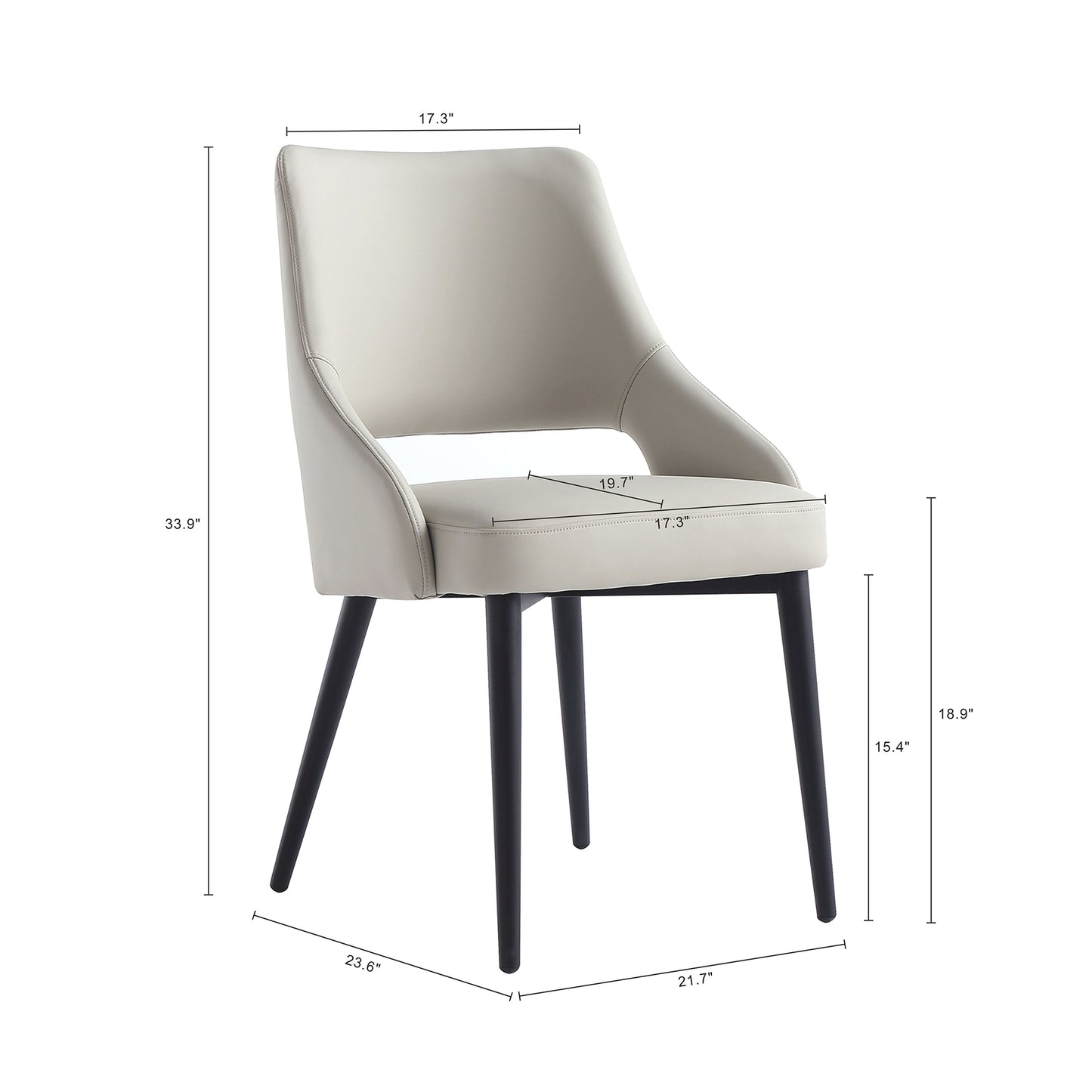 Tremont Modern 6-Piece Dining Chair Set in Stone Gray 6-DC104-ST
