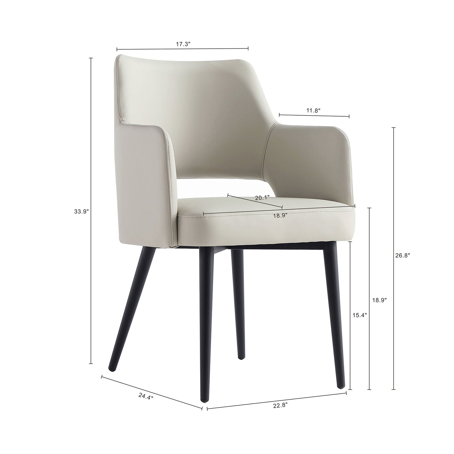 Tremont Modern 6-Piece Dining Chair Set in Stone Gray 6-DC104-ST
