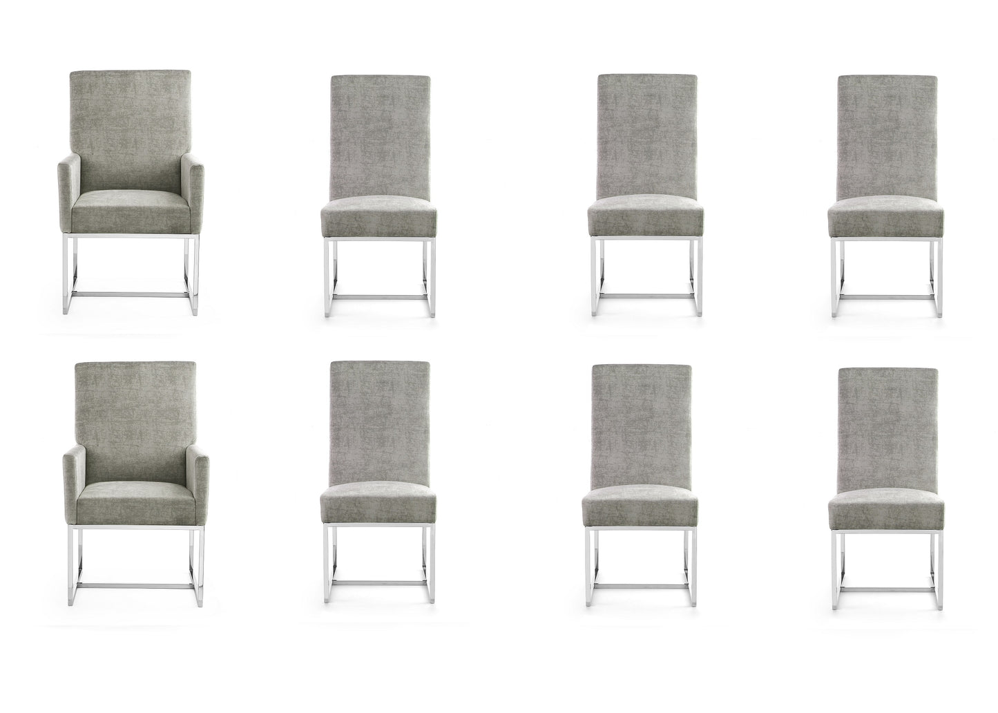 Element Modern 8-Piece Dining Chair Set in Steel 6-DC2930-ST