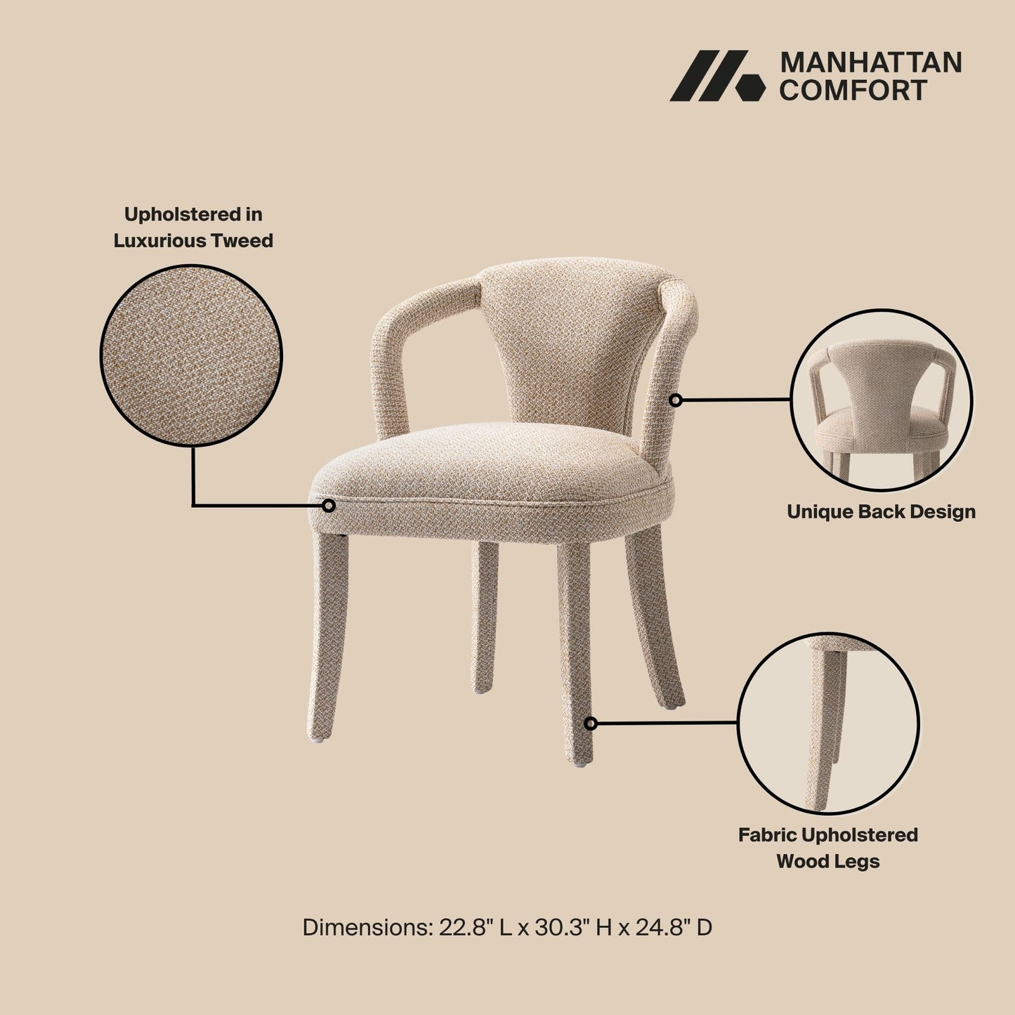 Hathaway and Palmer Modern Industry Chic 7-Piece Dining Set in Ivory and Natural 6-DT05DC088AR-NAGD