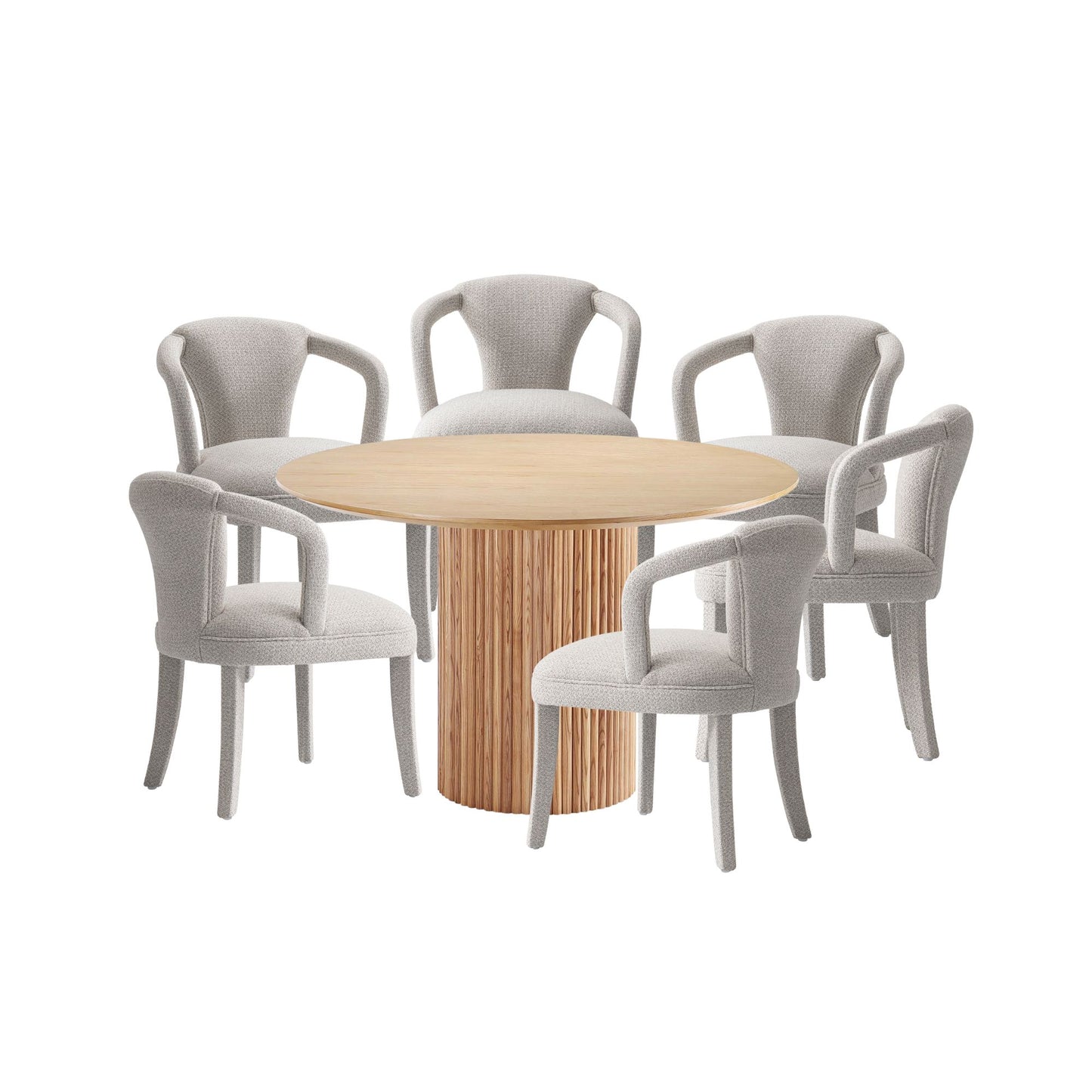 Hathaway and Palmer Modern Industry Chic 7-Piece Dining Set in Gold Dust and Natural 6-DT05DC088AR-NASL