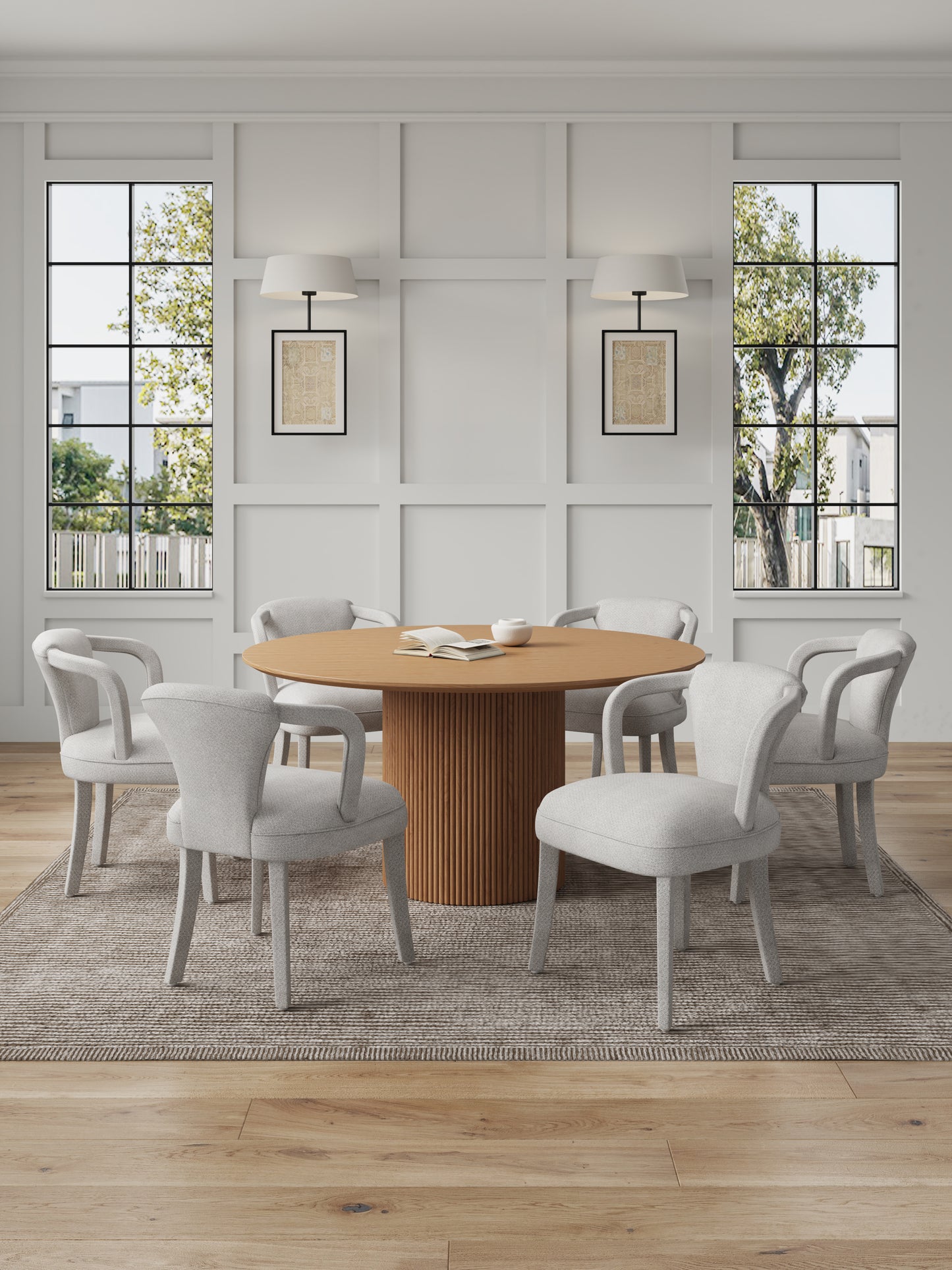 Hathaway and Palmer Modern Industry Chic 7-Piece Dining Set in Gold Dust and Natural 6-DT05DC088AR-NASL