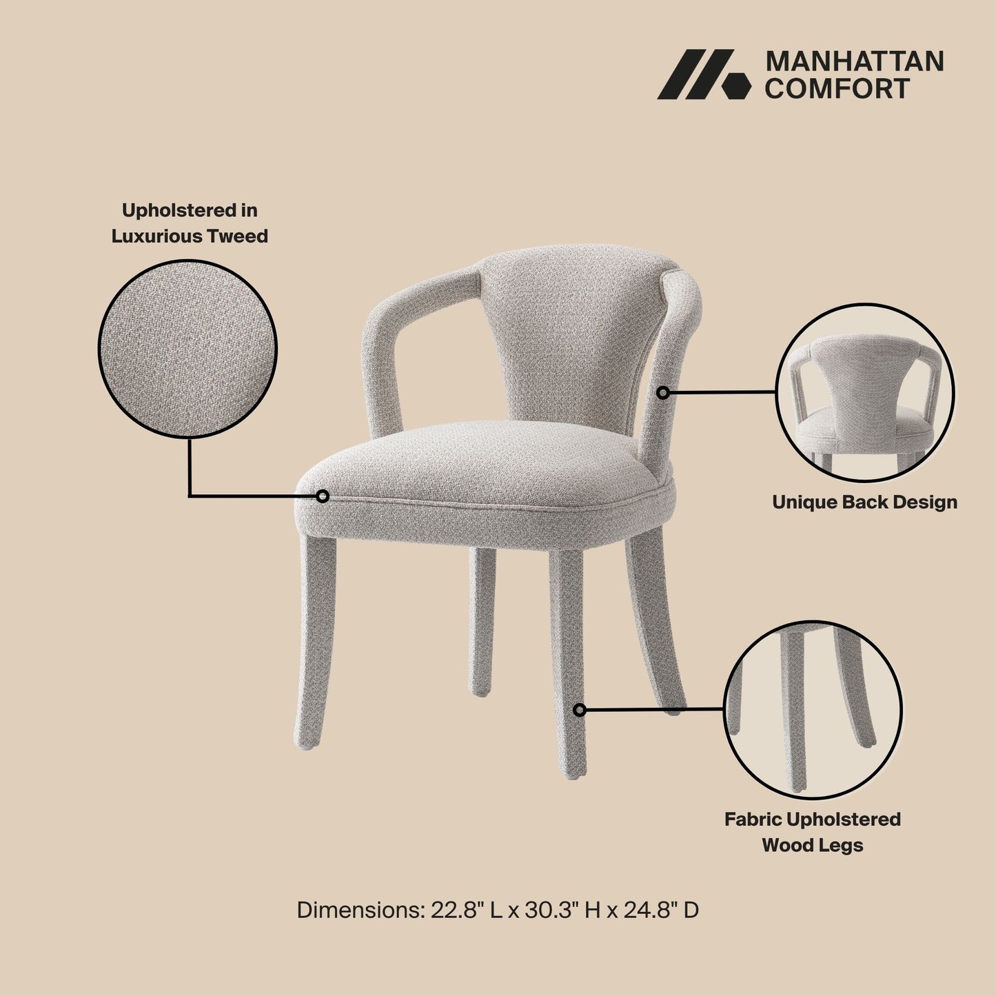 Hathaway and Palmer Modern Industry Chic 7-Piece Dining Set in Gold Dust and Natural 6-DT05DC088AR-NASL