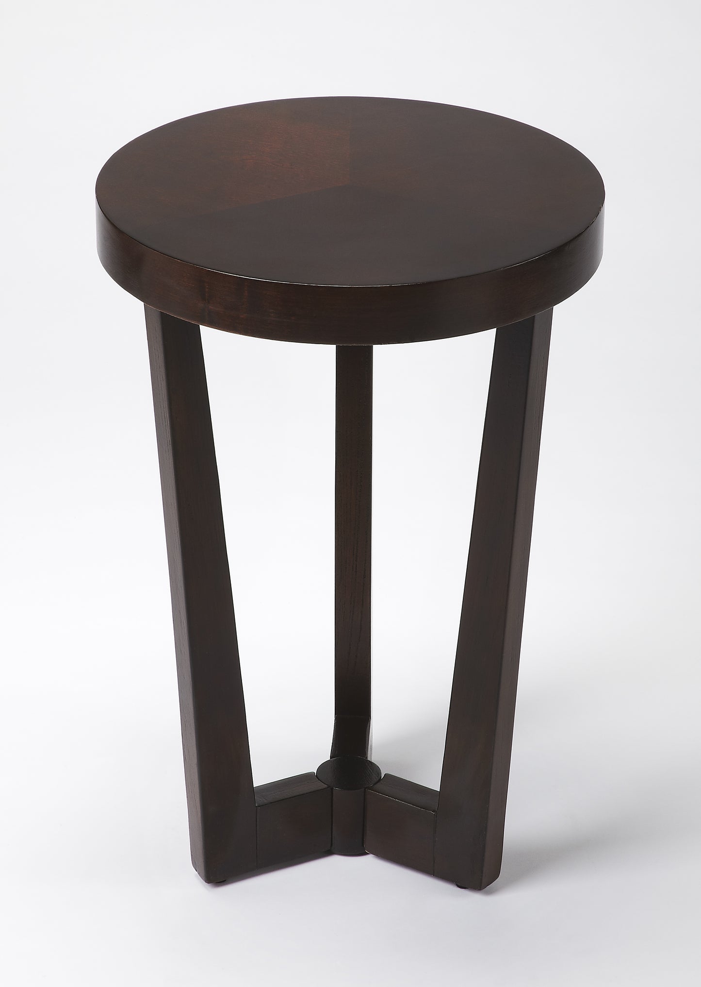 Butler Specialty Company Aphra 16 in. W Round Wood Modern Side Table, Dark Brown