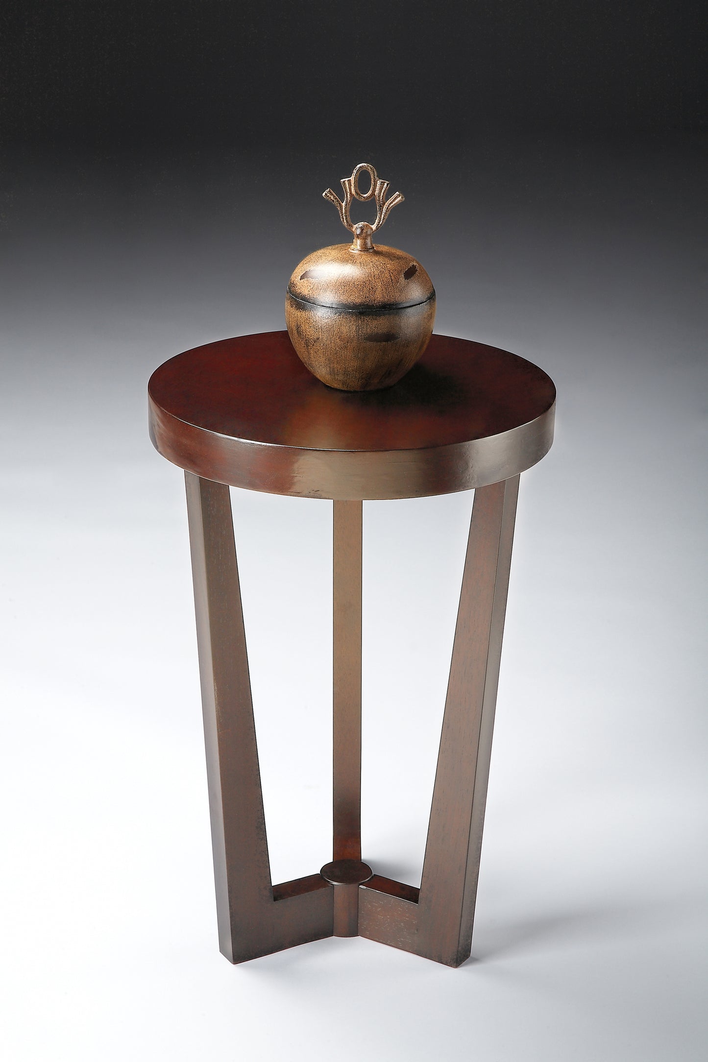 Butler Specialty Company Aphra 16 in. W Round Wood Modern Side Table, Dark Brown