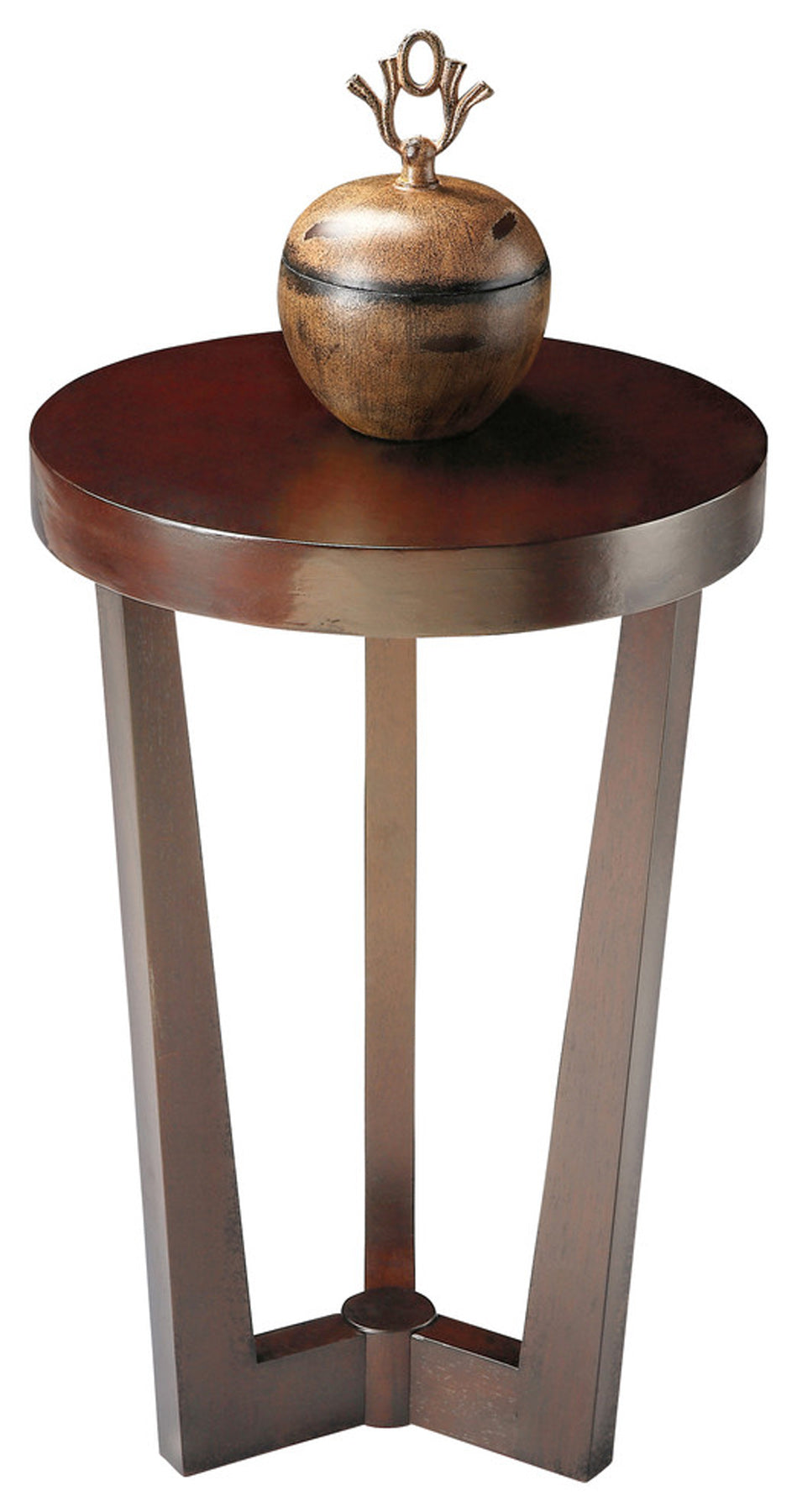 Butler Specialty Company Aphra 16 in. W Round Wood Modern Side Table, Dark Brown