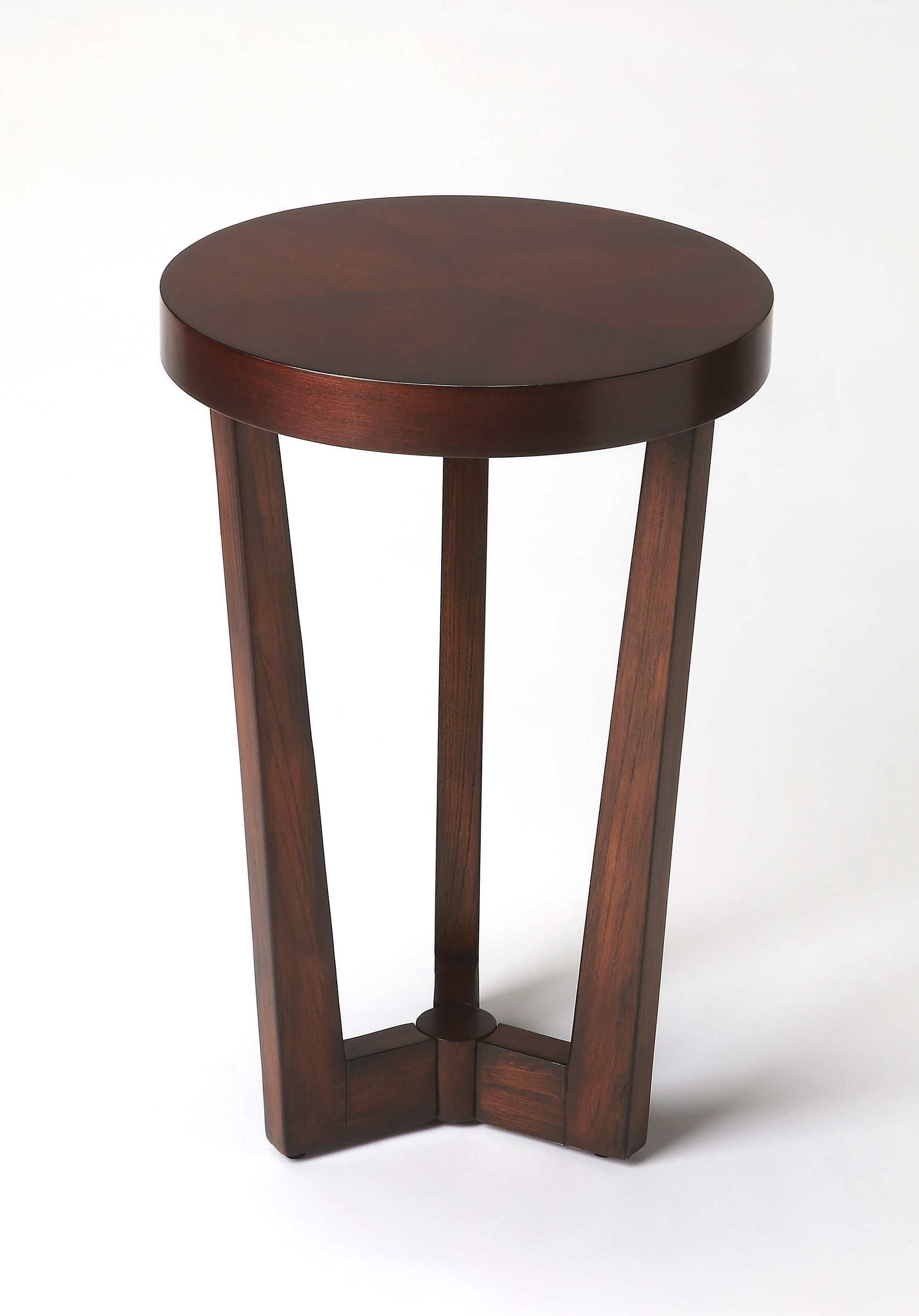 Butler Specialty Company Aphra 16 in. W Round Wood Modern Side Table, Dark Brown