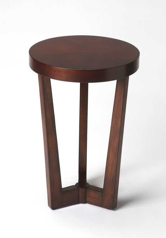 Butler Specialty Company Aphra 16 in. W Round Wood Modern Side Table, Dark Brown