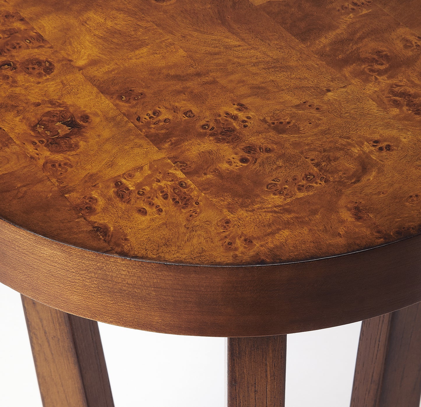 Butler Specialty Company Aphra 16 in. W Round Wood Side Table with Tripod Base, Medium Brown