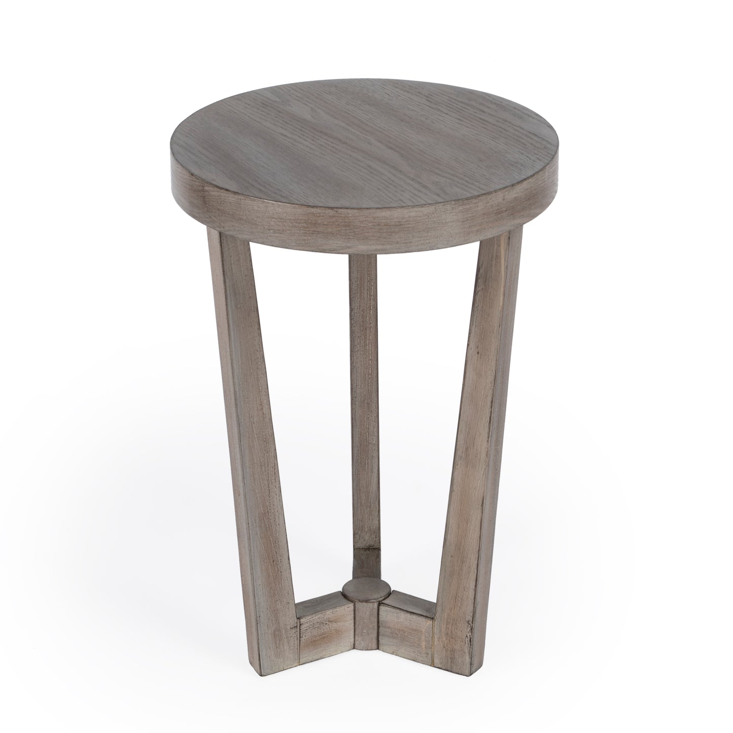 Butler Specialty Company Aphra 16 in. W Round Wood Modern Side Table, Gray