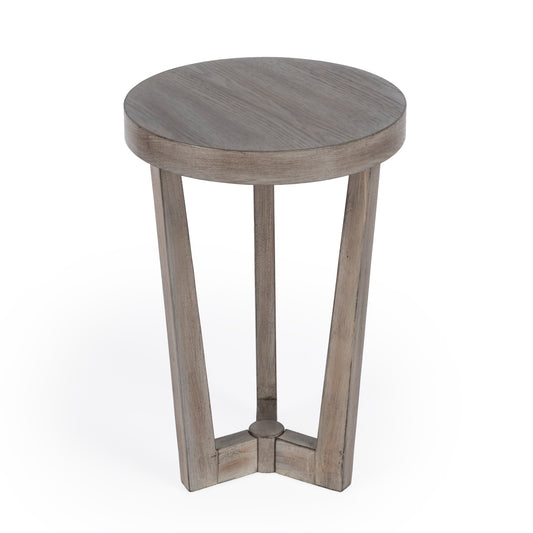 Butler Specialty Company Aphra 16 in. W Round Wood Modern Side Table, Gray