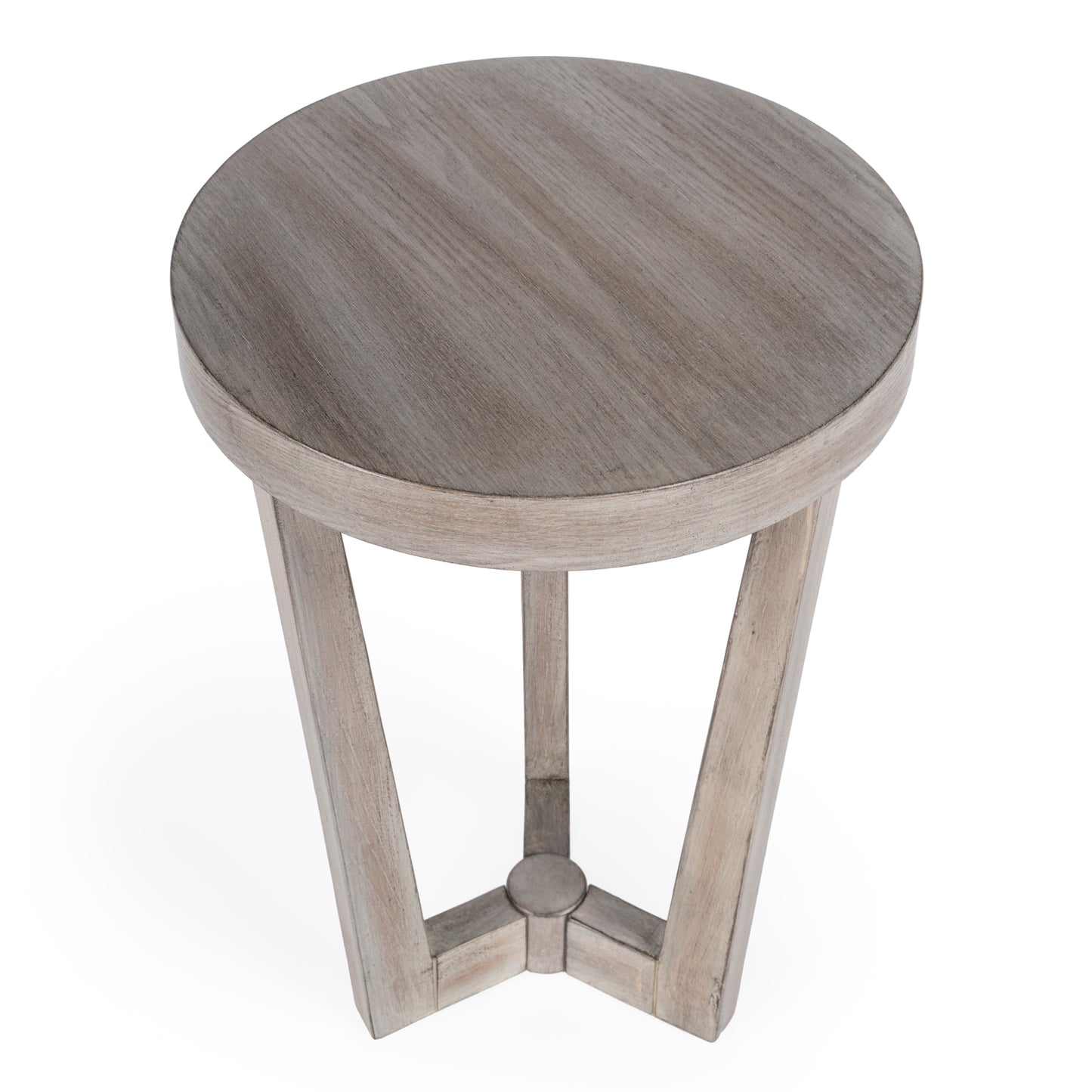 Butler Specialty Company Aphra 16 in. W Round Wood Modern Side Table, Gray