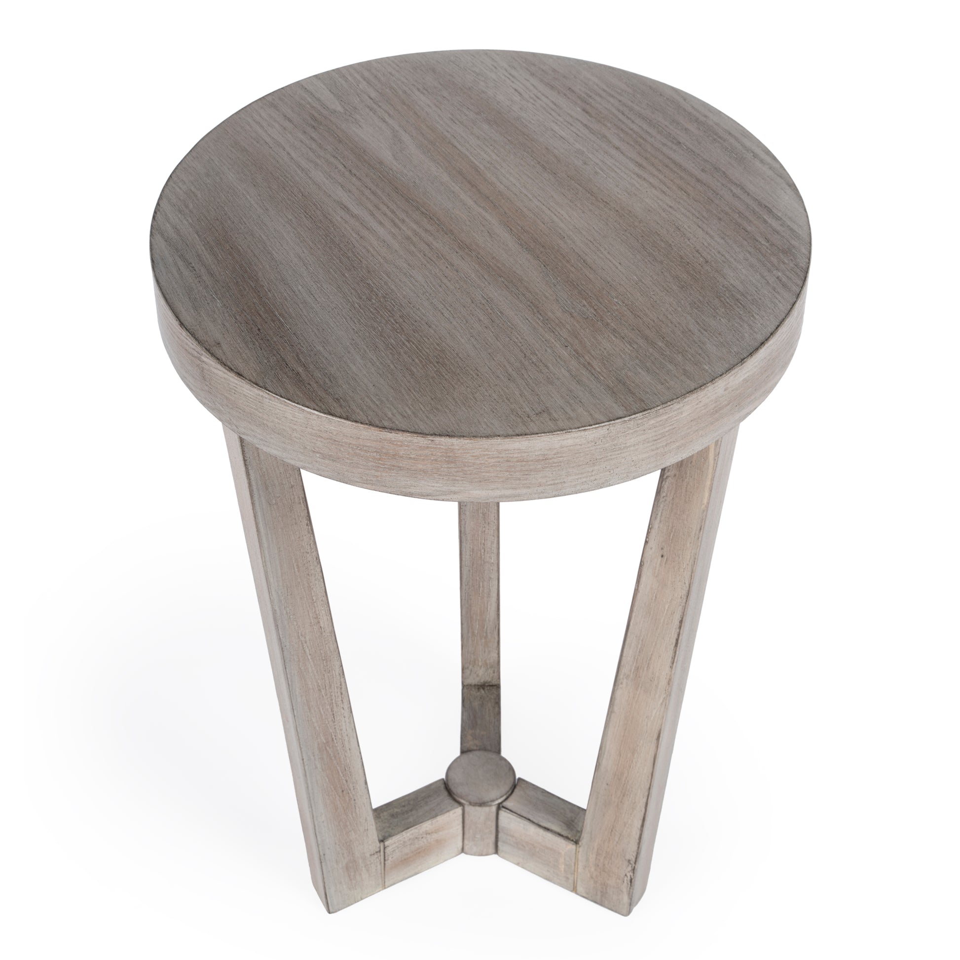 Butler Specialty Company Aphra 16 in. W Round Wood Modern Side Table, Gray