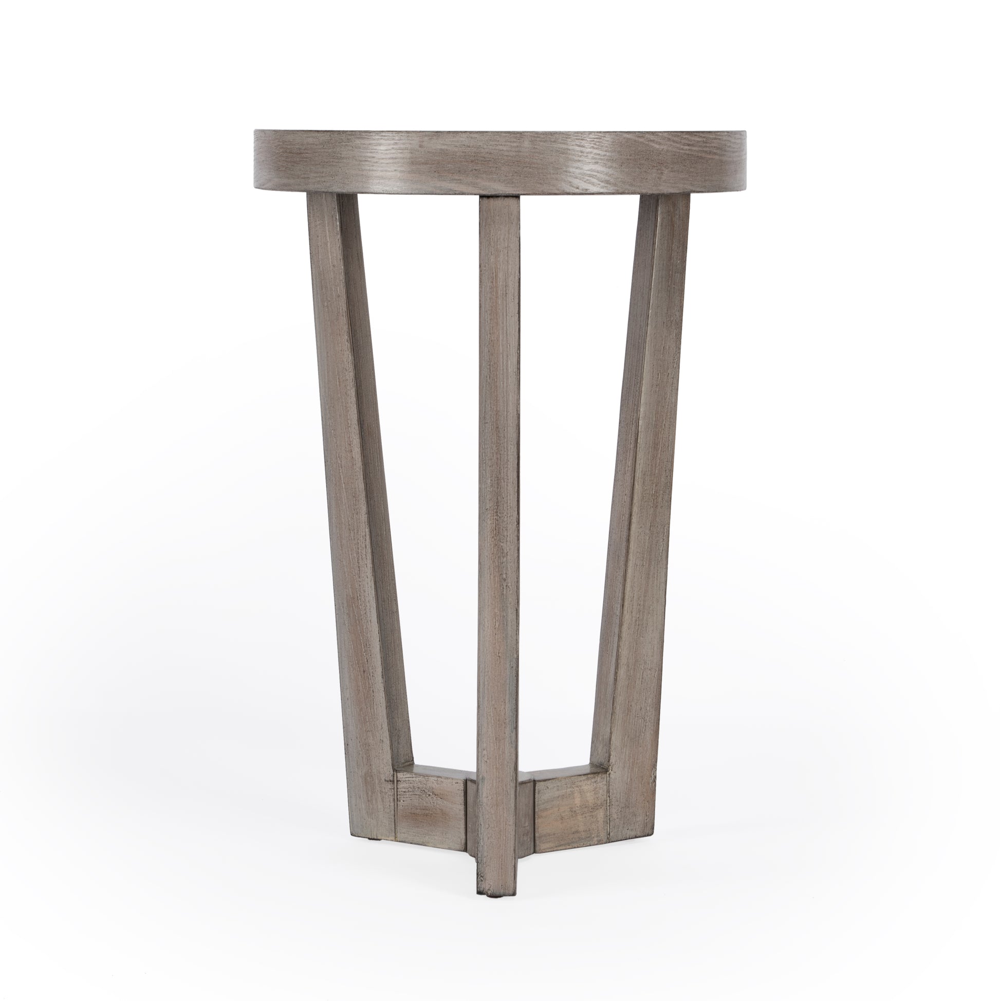 Butler Specialty Company Aphra 16 in. W Round Wood Modern Side Table, Gray