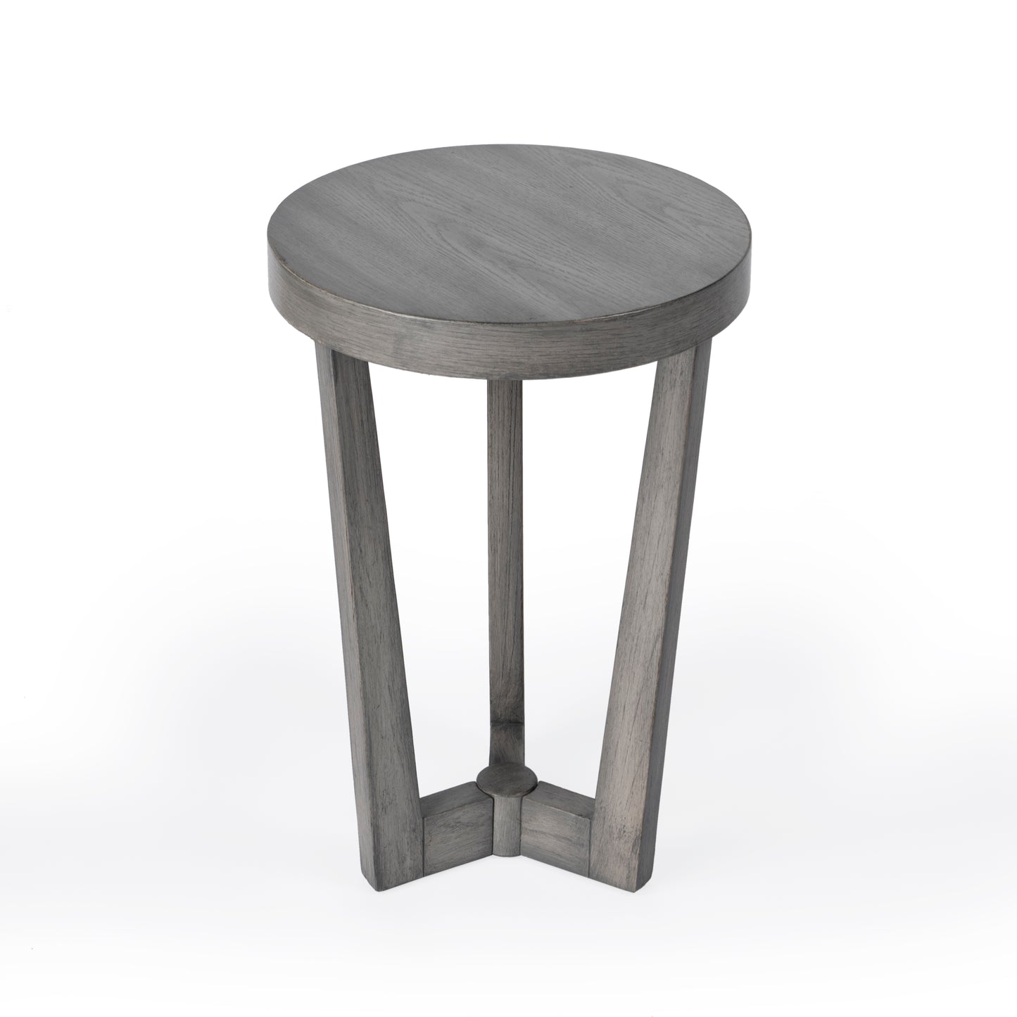 Butler Specialty Company Aphra 16 in. W Round Wood Modern Side Table, Gray