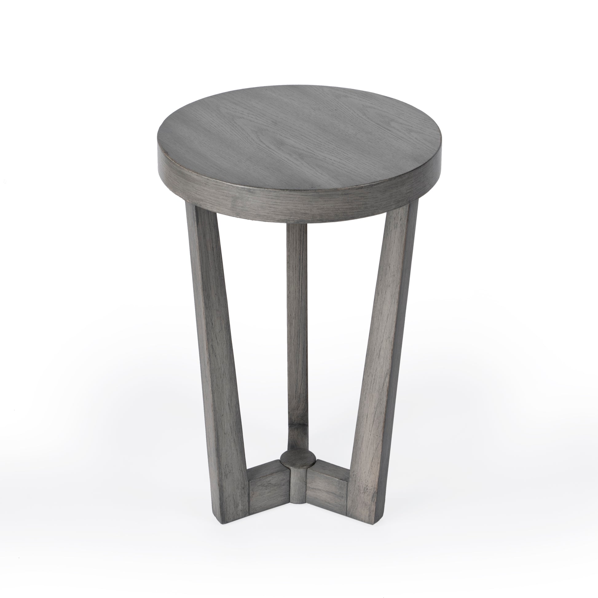 Butler Specialty Company Aphra 16 in. W Round Wood Modern Side Table, Gray