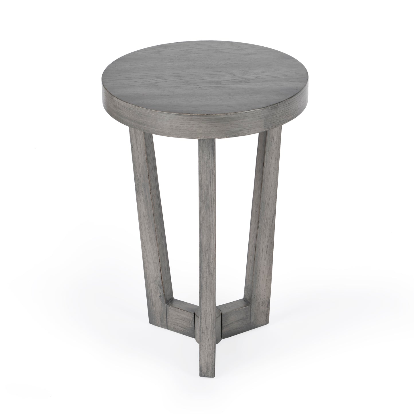 Butler Specialty Company Aphra 16 in. W Round Wood Modern Side Table, Gray