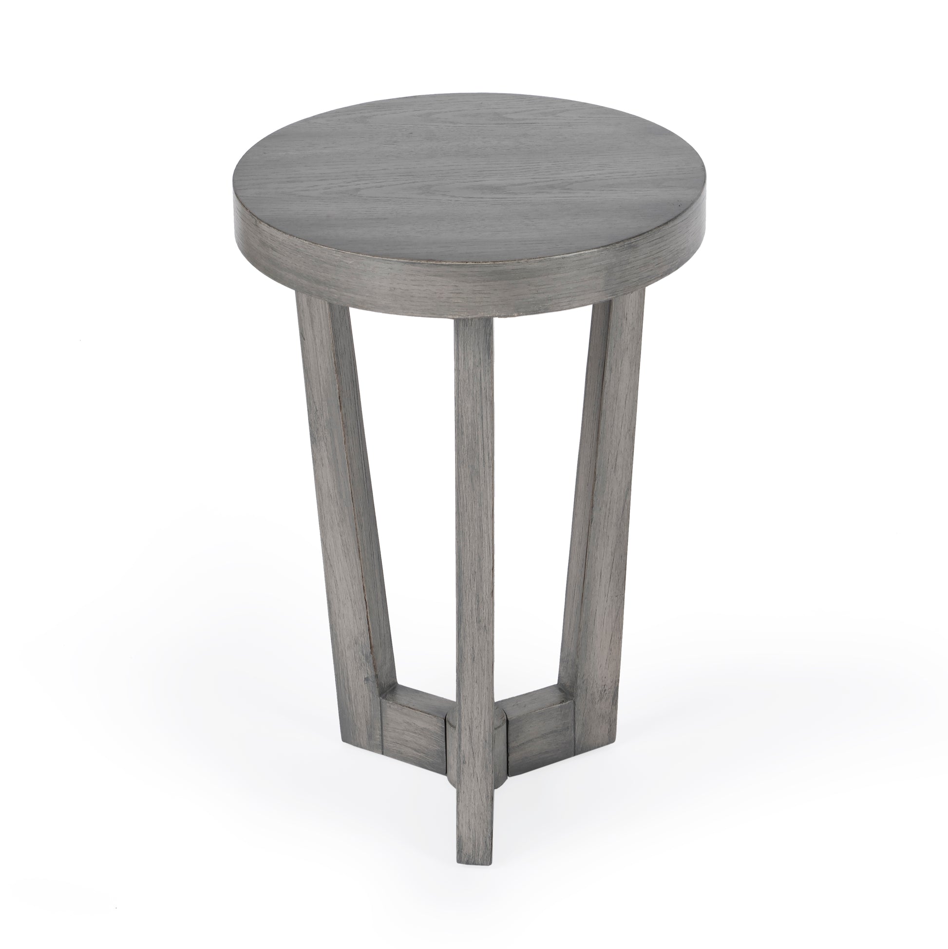 Butler Specialty Company Aphra 16 in. W Round Wood Modern Side Table, Gray