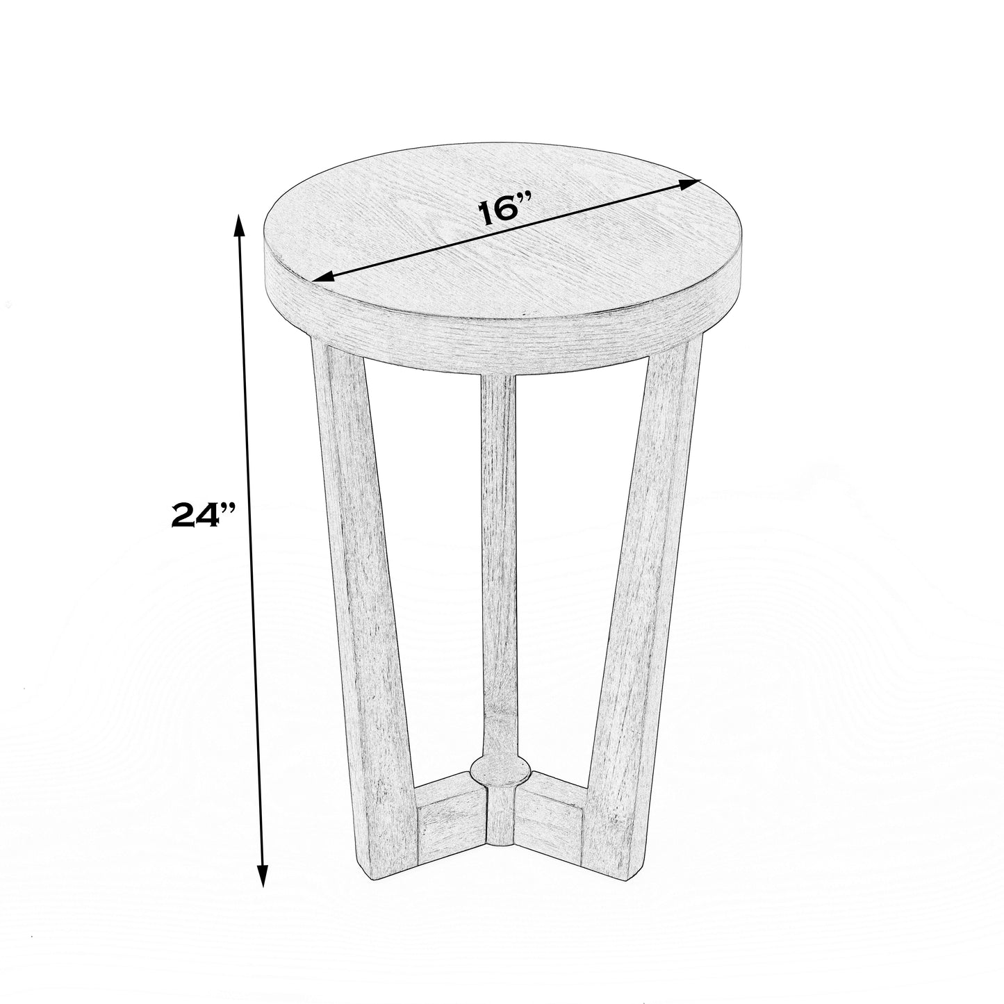 Butler Specialty Company Aphra 16 in. W Round Wood Modern Side Table, Gray