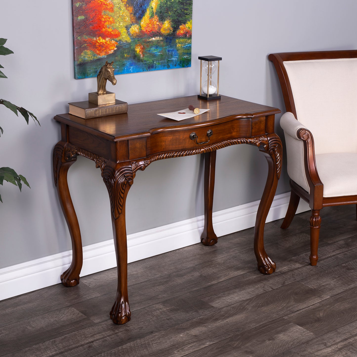 Butler Specialty Company Dupree 35 in. W Rectangular Wood 1 Drawer Traditional Writing Desk, Medium Brown
