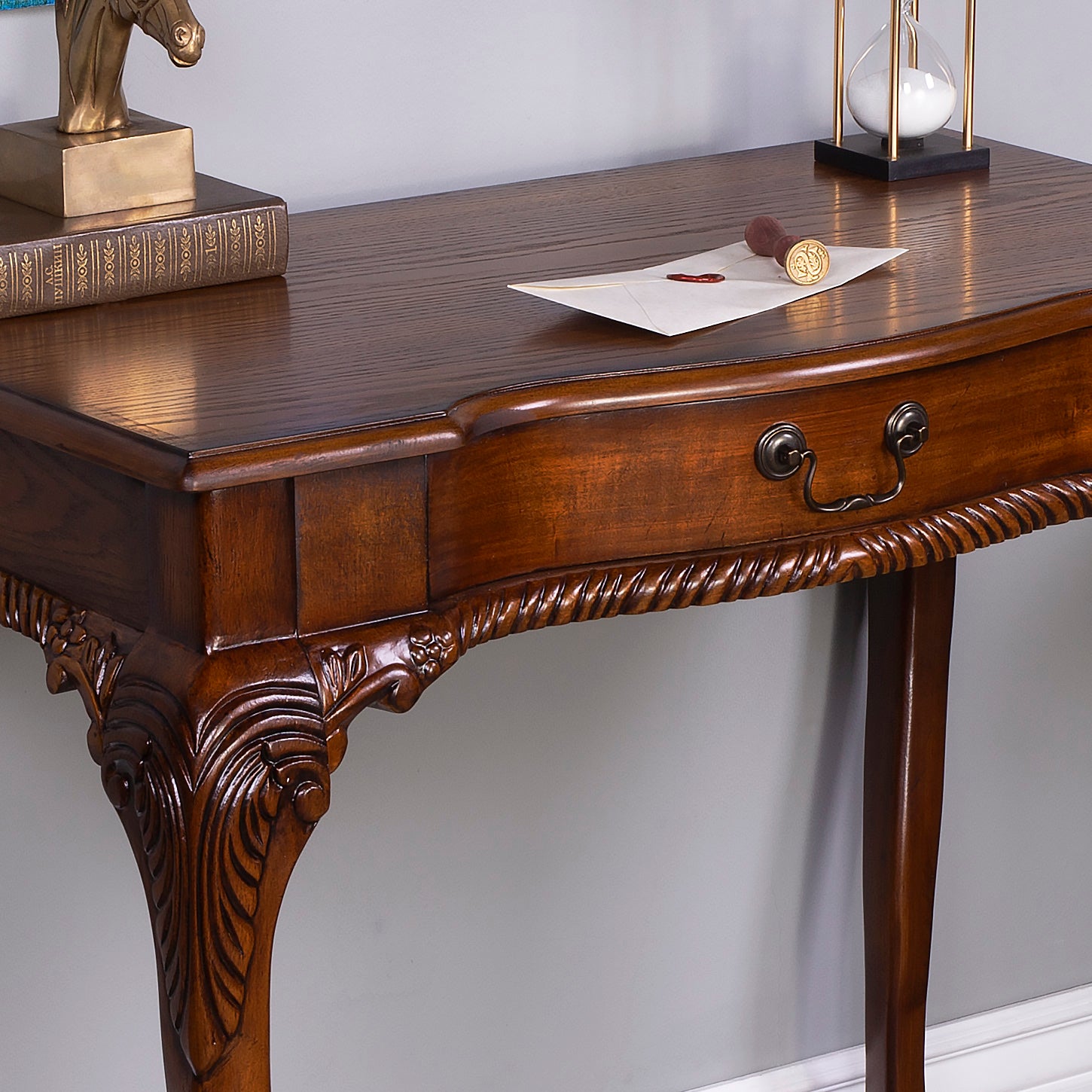 Butler Specialty Company Dupree 35 in. W Rectangular Wood 1 Drawer Traditional Writing Desk, Medium Brown