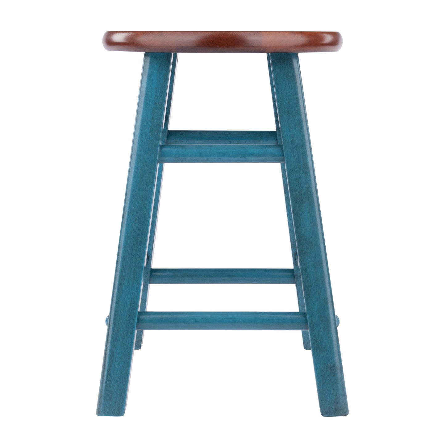 Element 2-Pc Dining Stool Set, Rustic Teal & Walnut