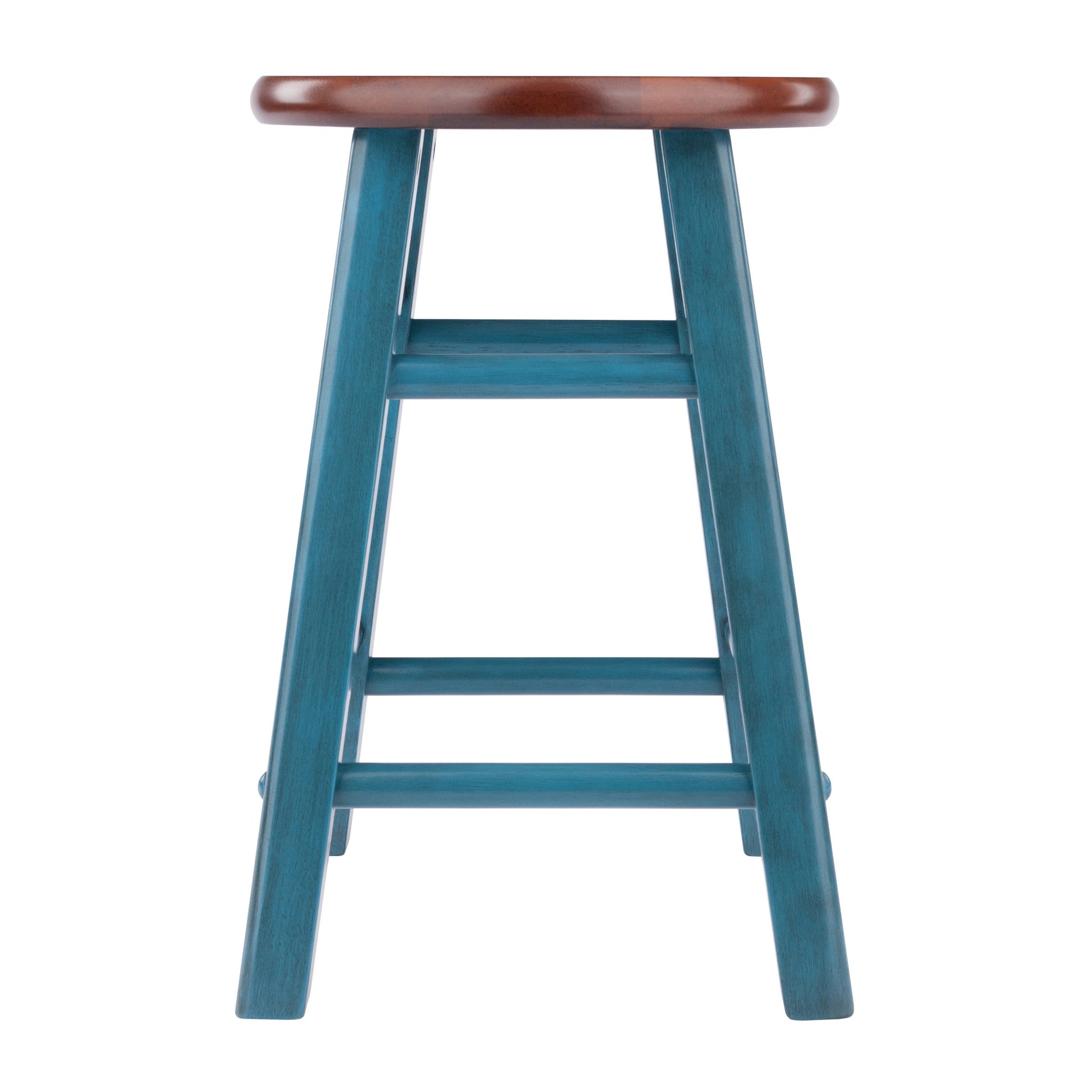 Element 2-Pc Dining Stool Set, Rustic Teal & Walnut