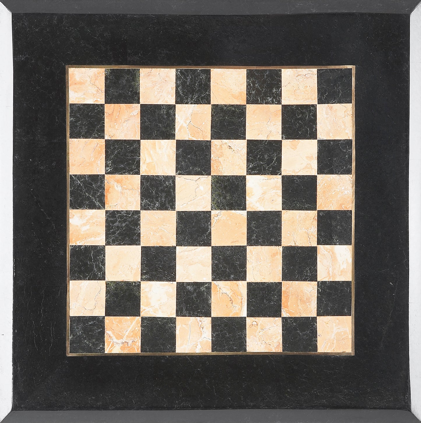 Butler Specialty Company Frankie 18 in. W Square Fossil Stone and Metal Small Game Table, Multi-Color