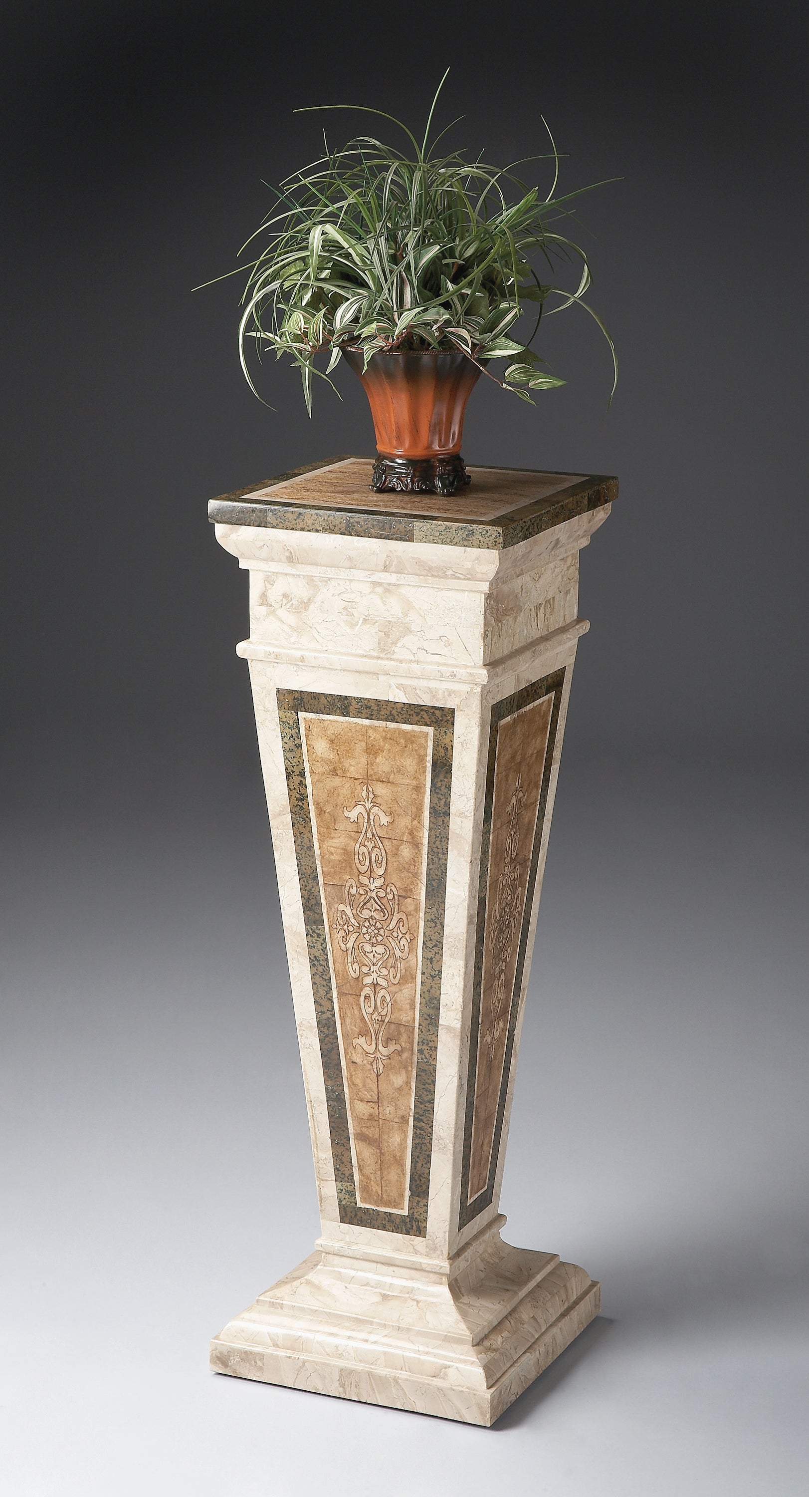 Butler Specialty Company Augustus 14 in. W x 41 in. H Etched Fossil Stone Pedestal Stand, Assorted